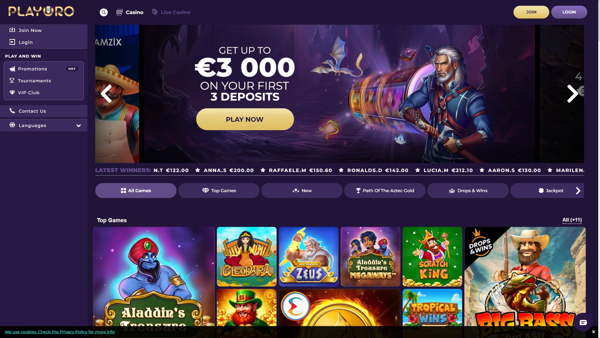 Playoro — Lobby (Desktop)