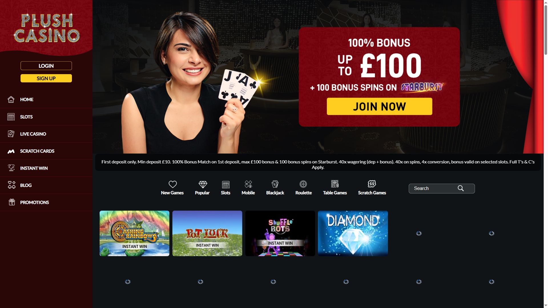Plushcasino — Homepage (Desktop)