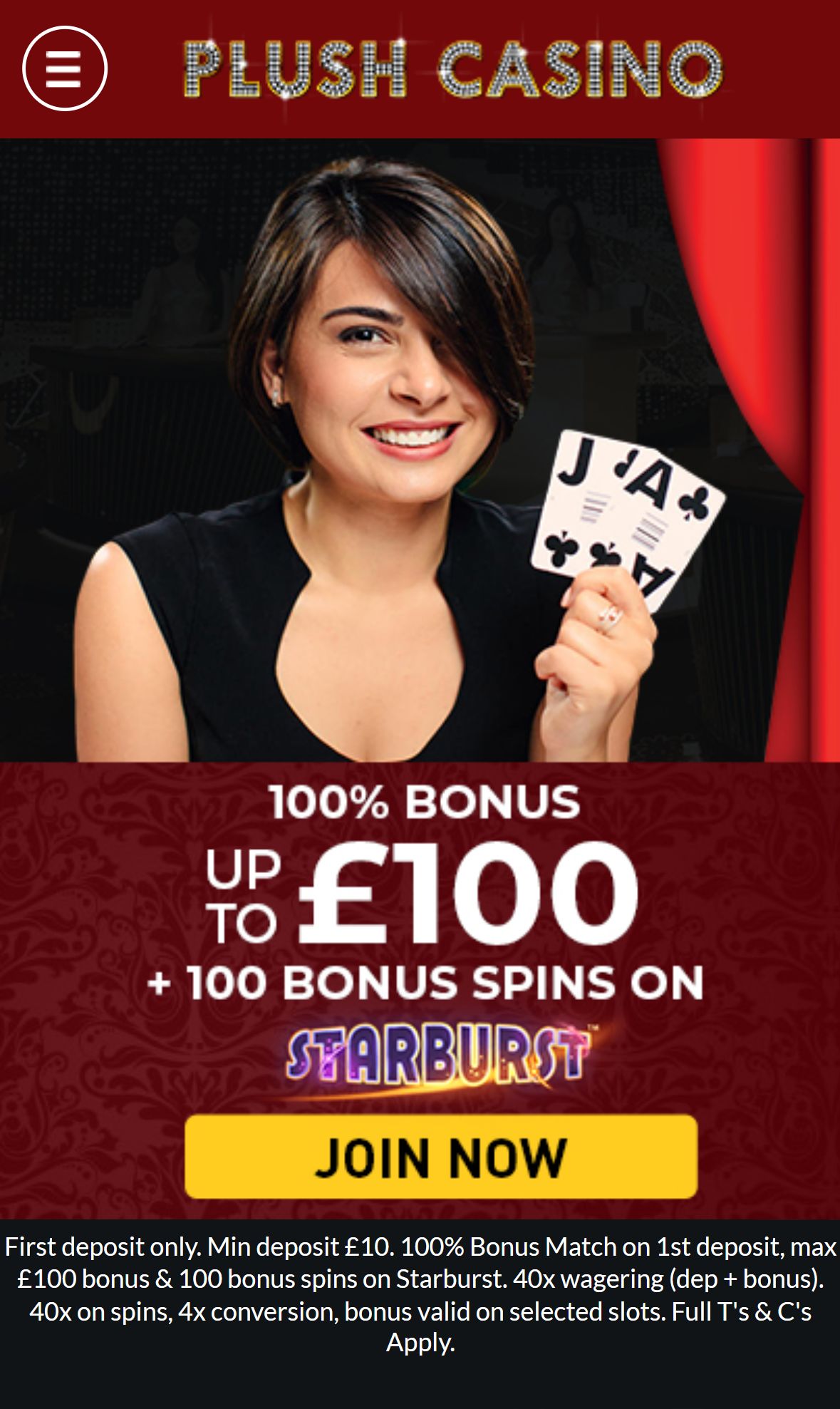 Plushcasino — Homepage (Mobile)