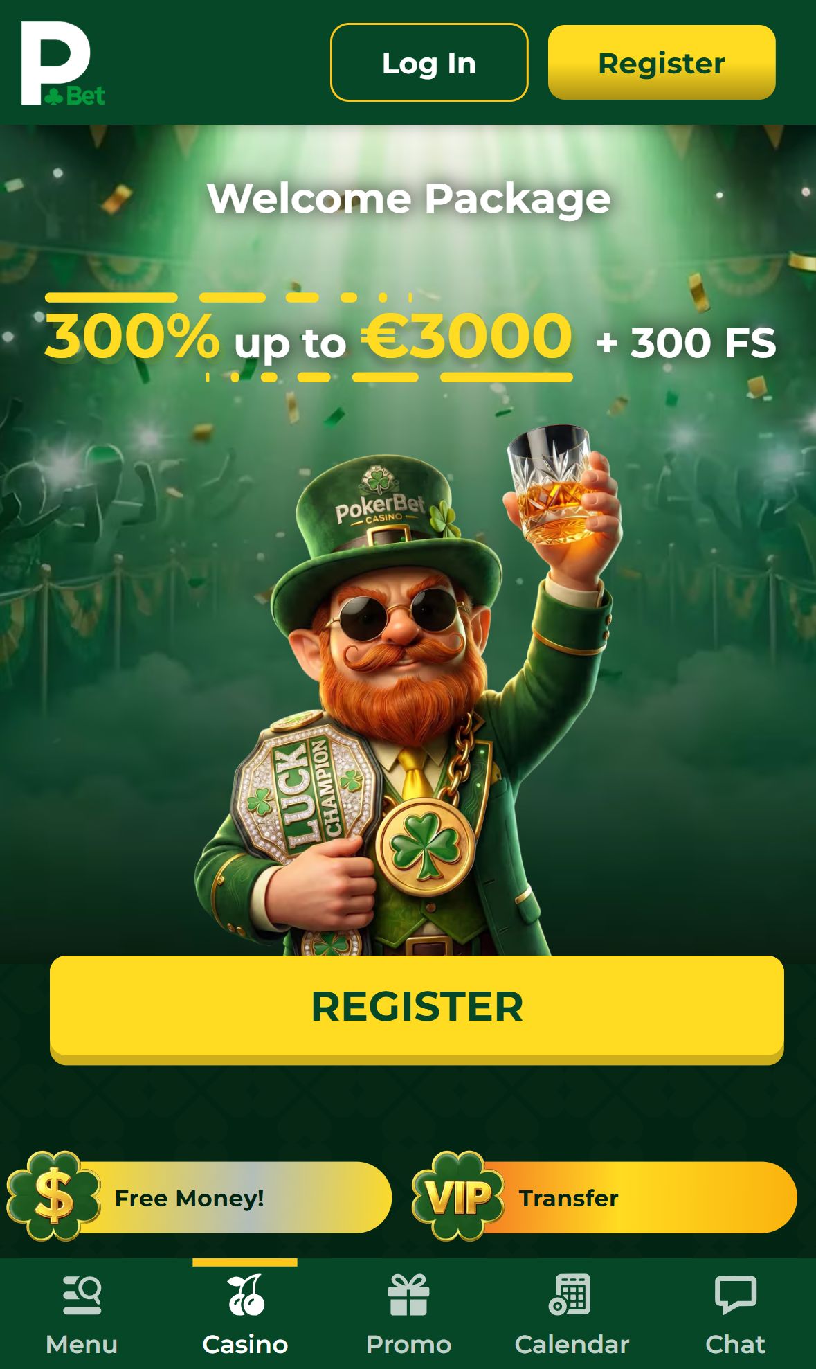 PokerBet Casino — Startseite (Mobil)