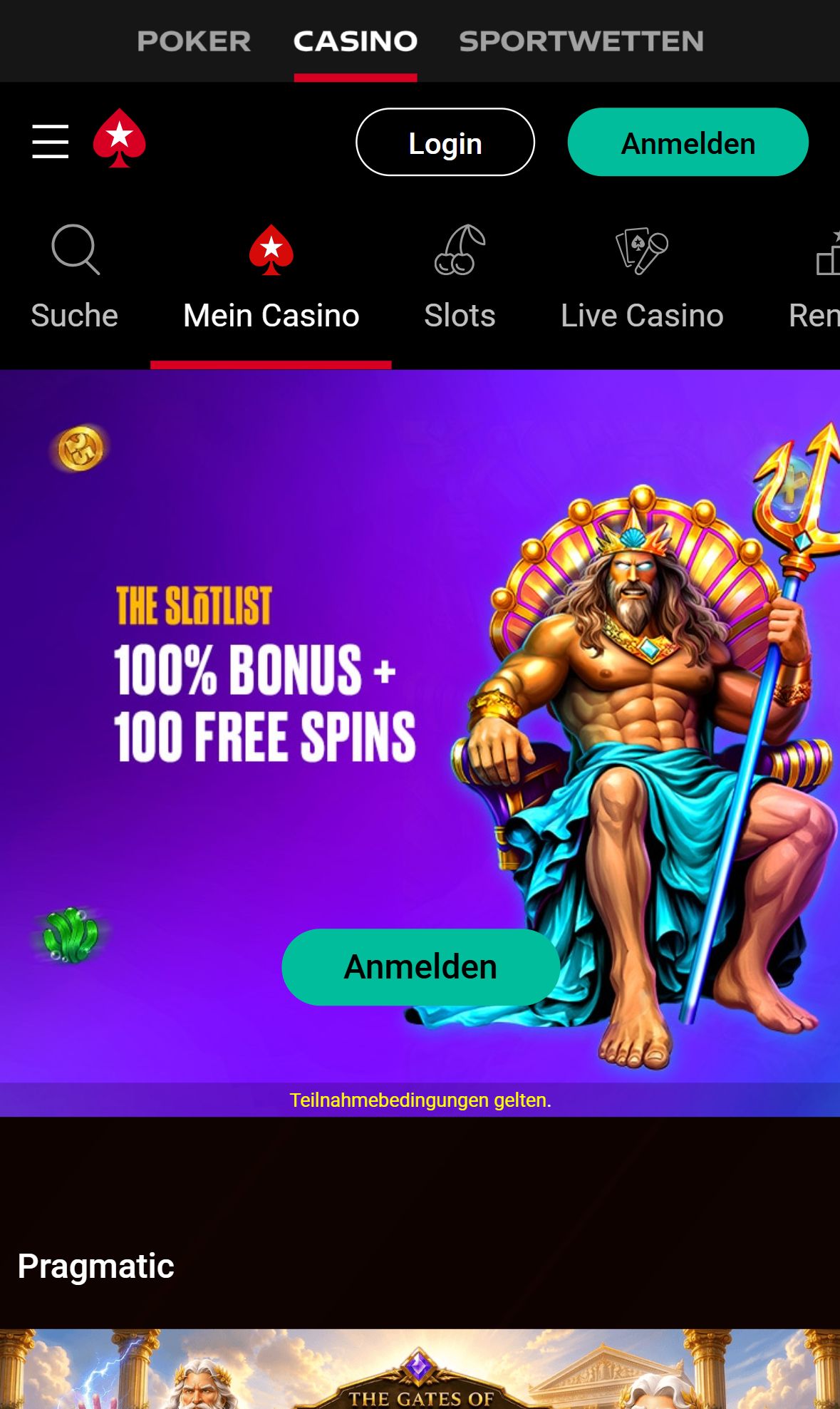 Pokerstars — Lobby (Mobil)