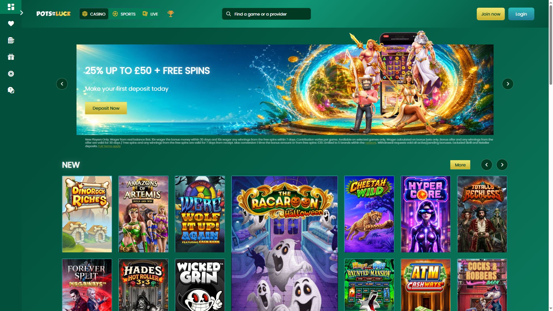Potsofluck — Homepage (Desktop)
