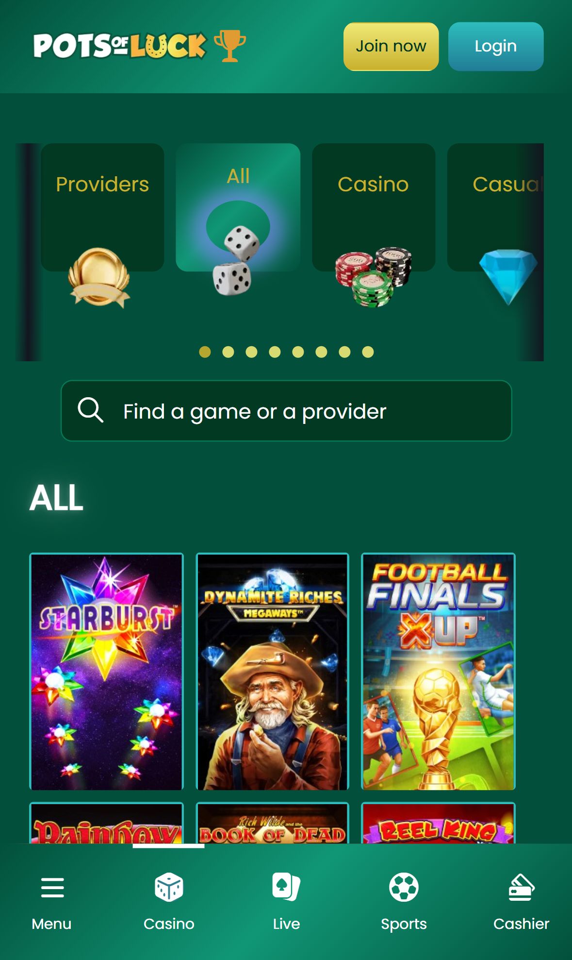 Potsofluck — Lobby (Mobile)