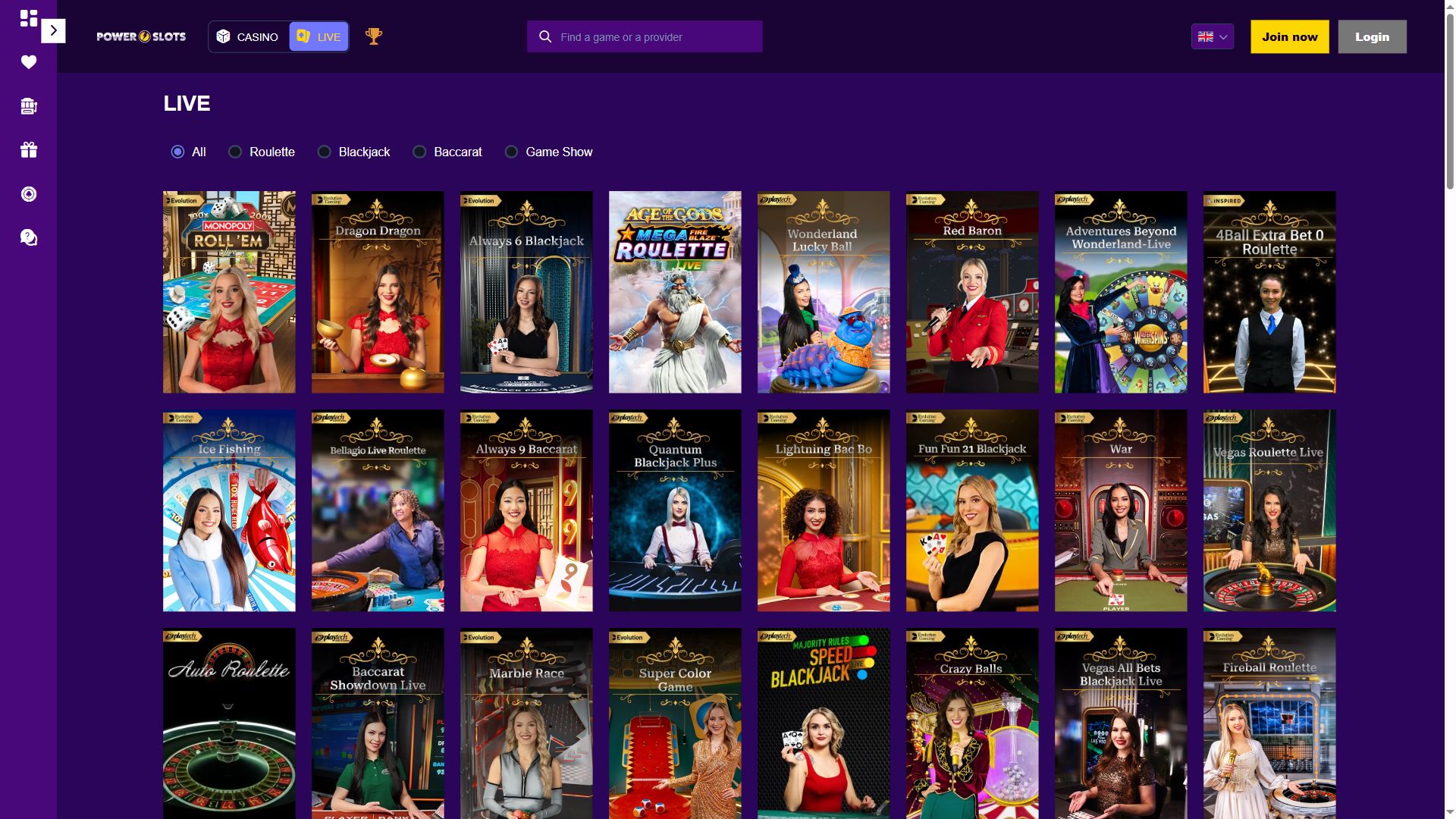 Powerslots — Lobby (Desktop)