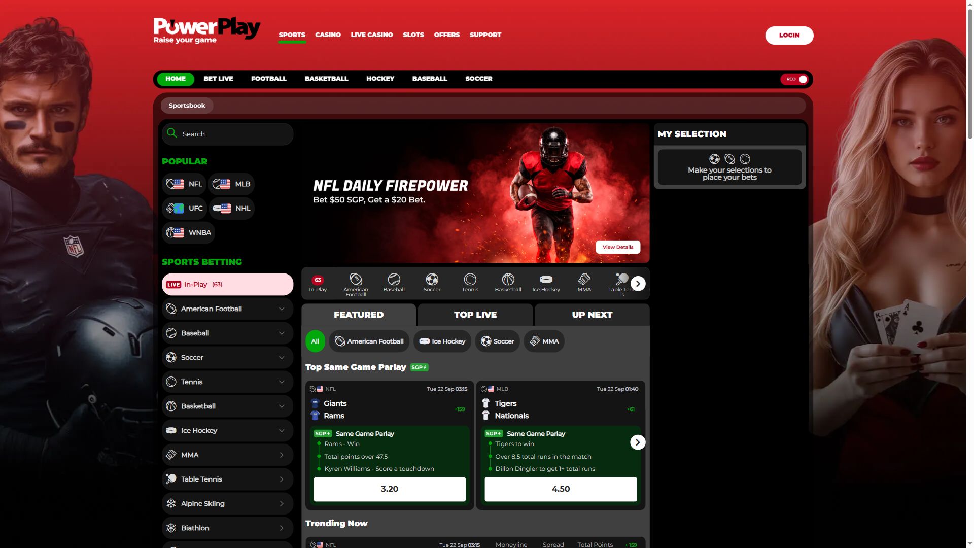 PowerPlay — Homepage (Desktop)