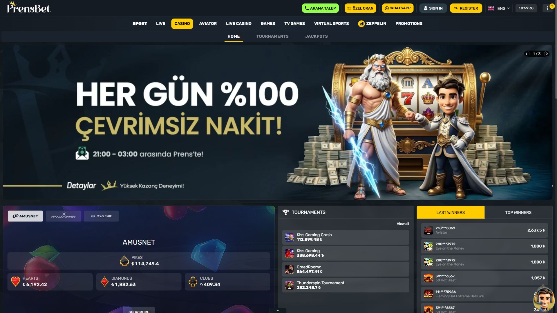 Prensbet — Lobby (Desktop)