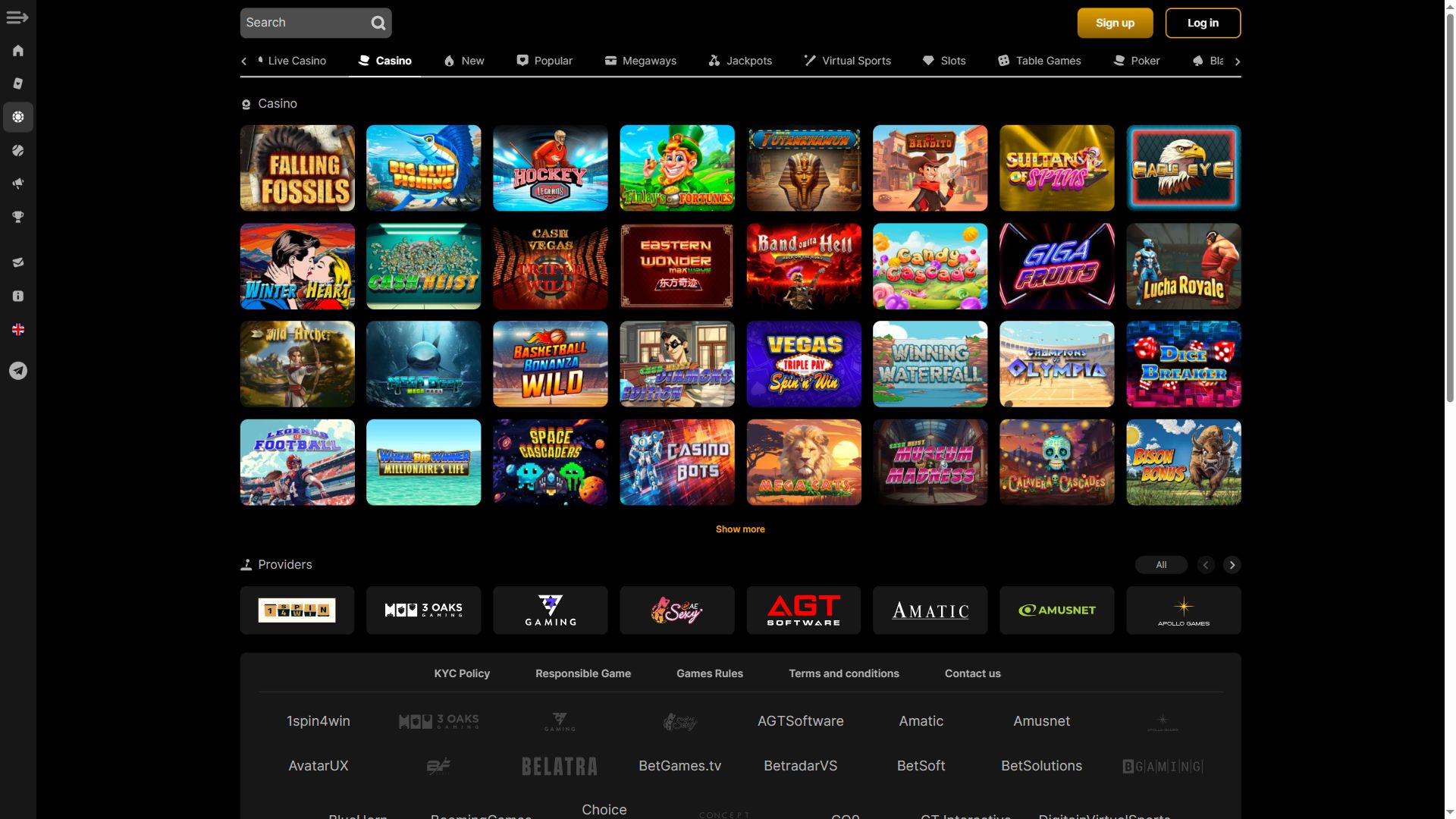 Pro11Casino — Lobby (Desktop)