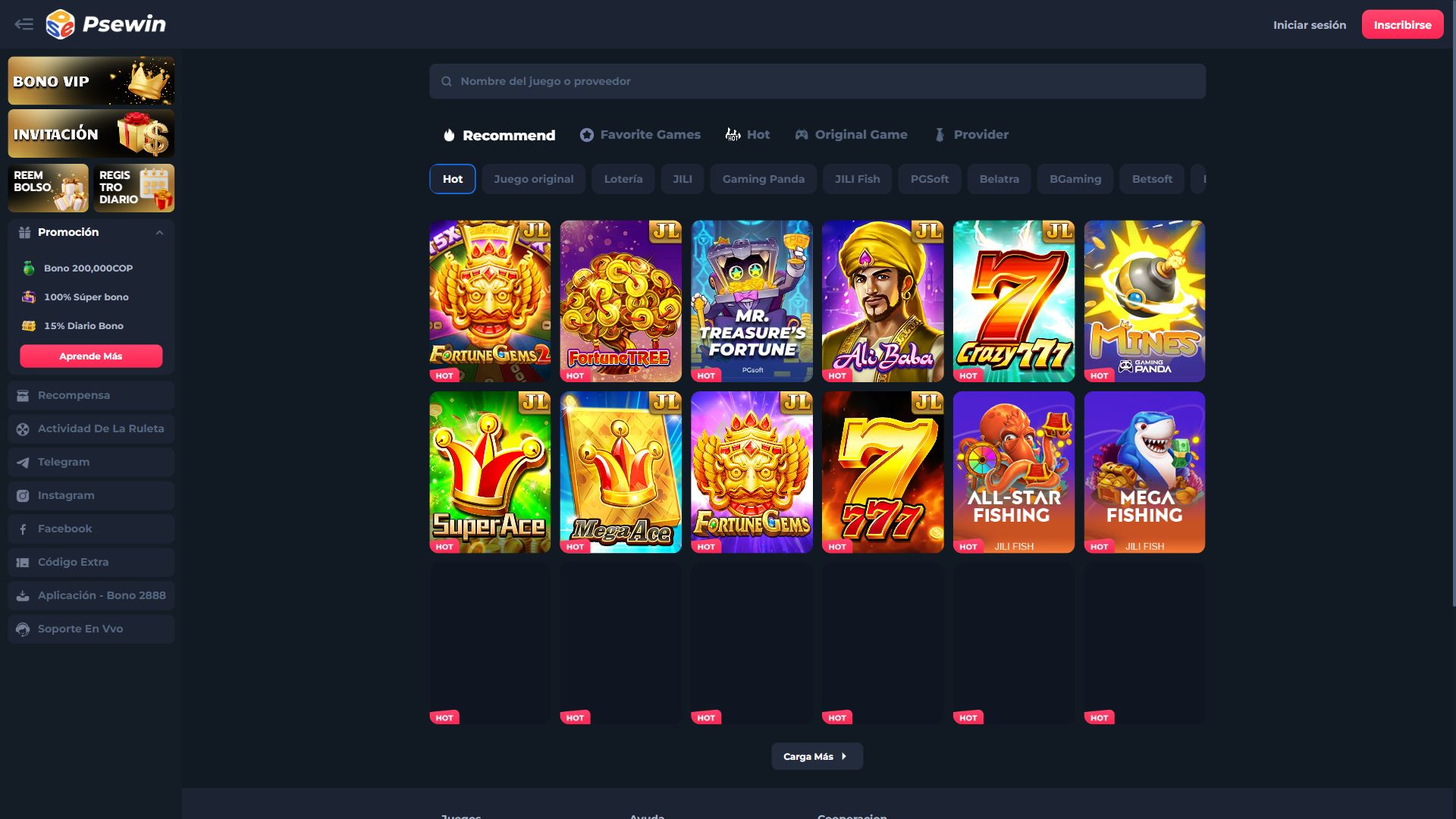 Psewin — Lobby (Desktop)