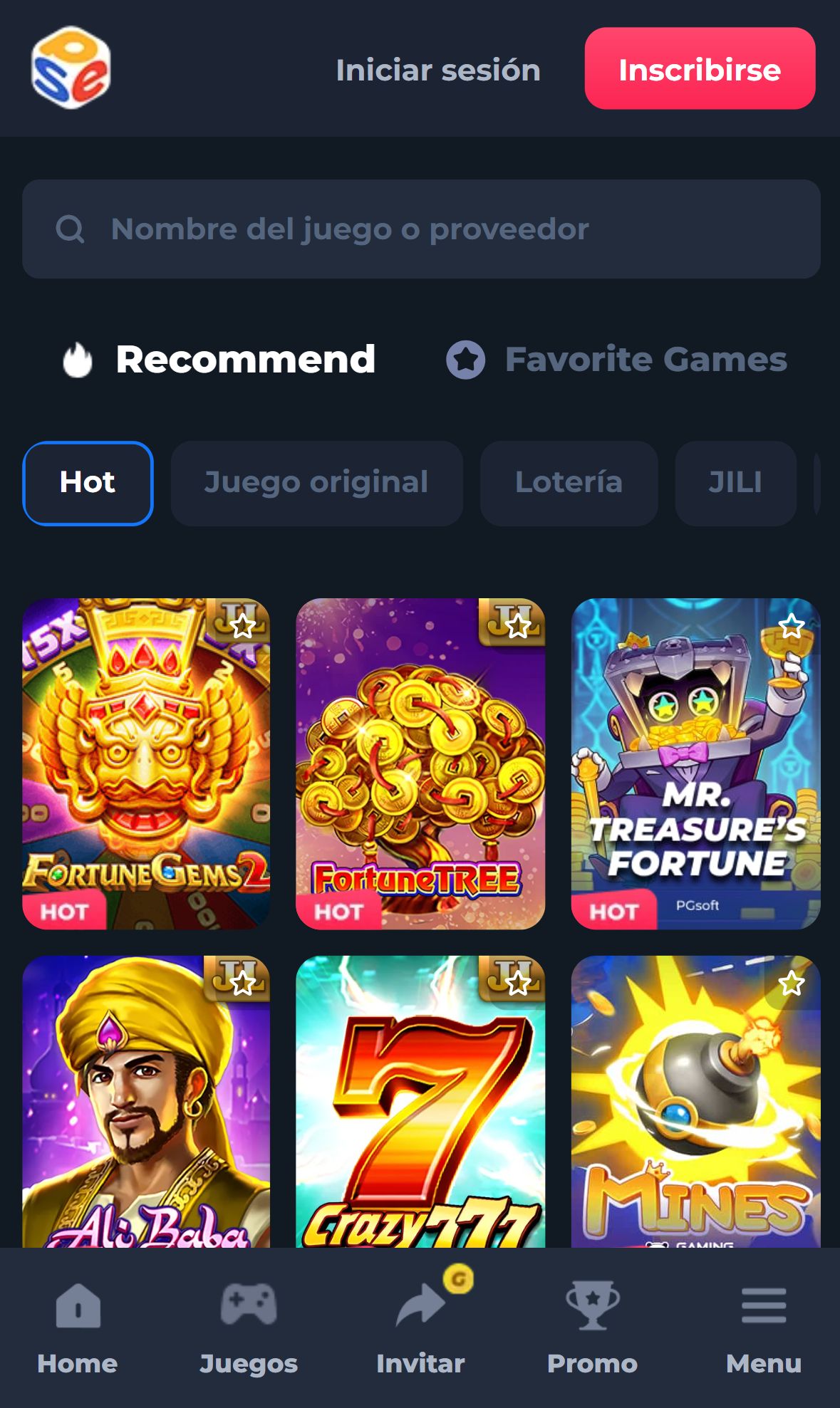 Psewin — Lobby (Mobile)