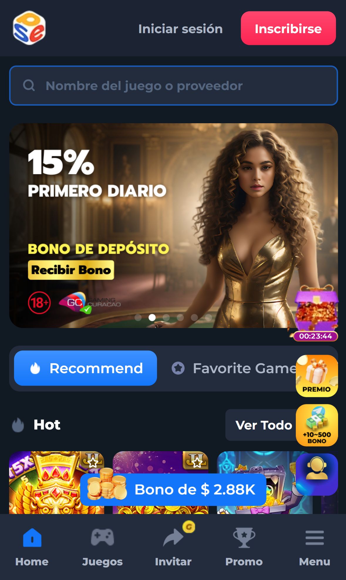 Psewin — Homepage (Mobile)