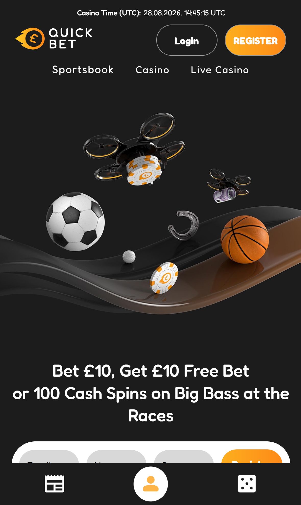Quickbet — Homepage (Mobile)
