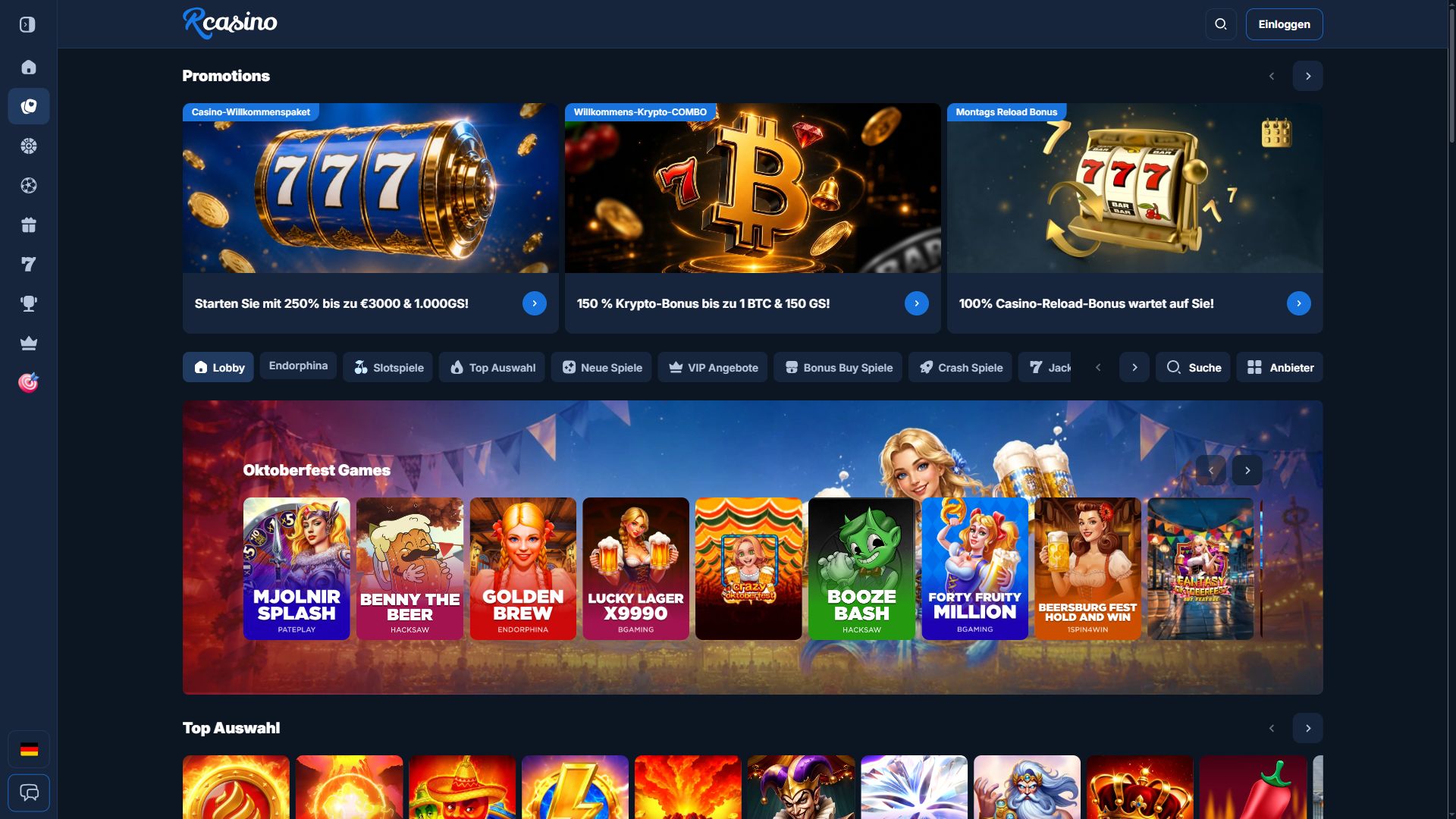 RCasino — Lobby (Desktop)