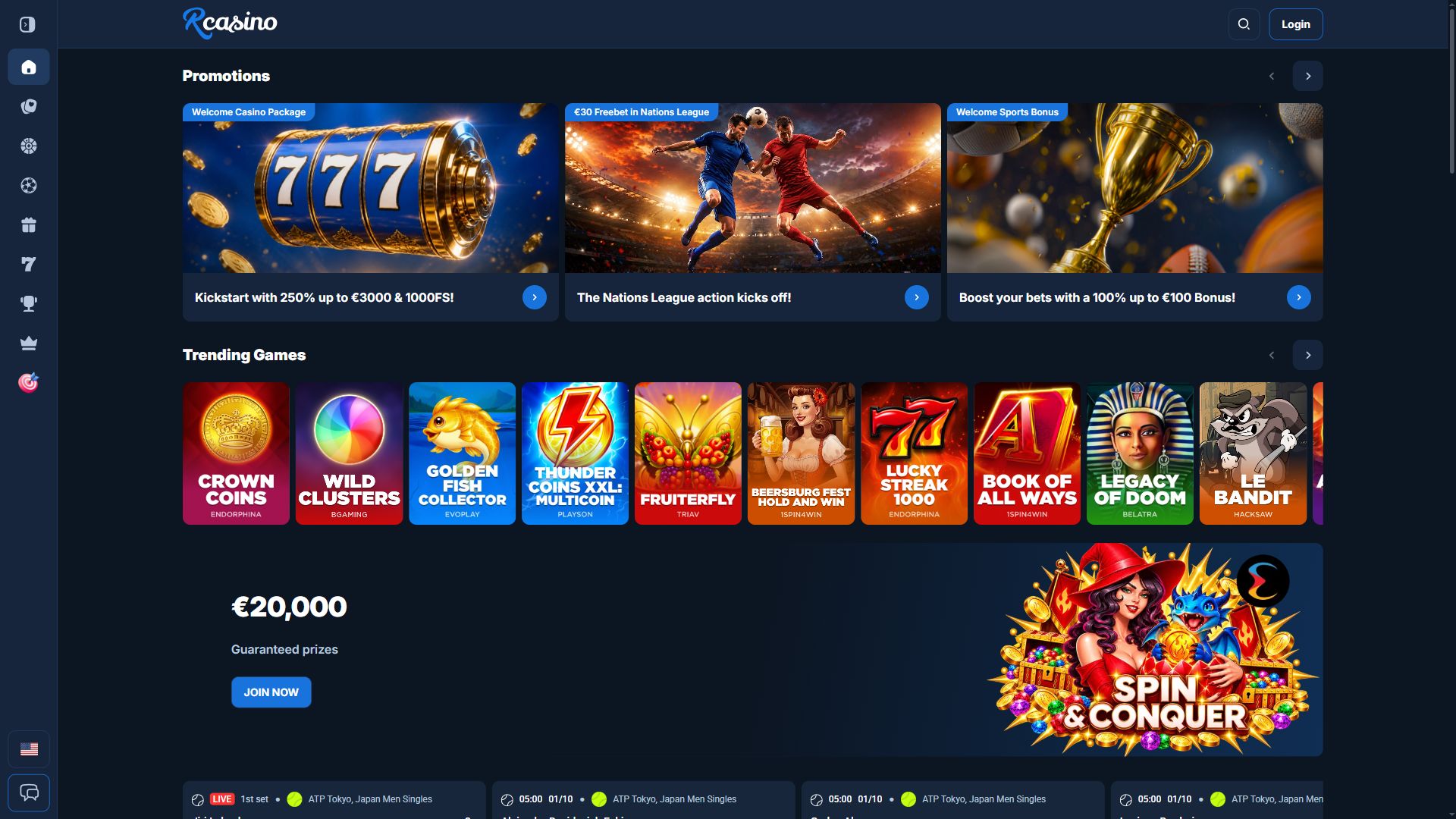 RCasino — Homepage (Desktop)