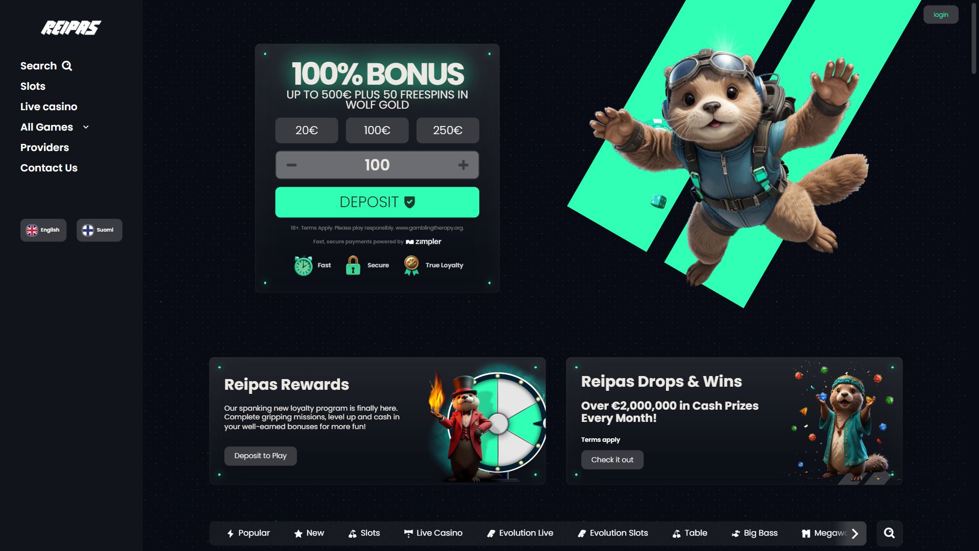 Reipas — Homepage (Desktop)