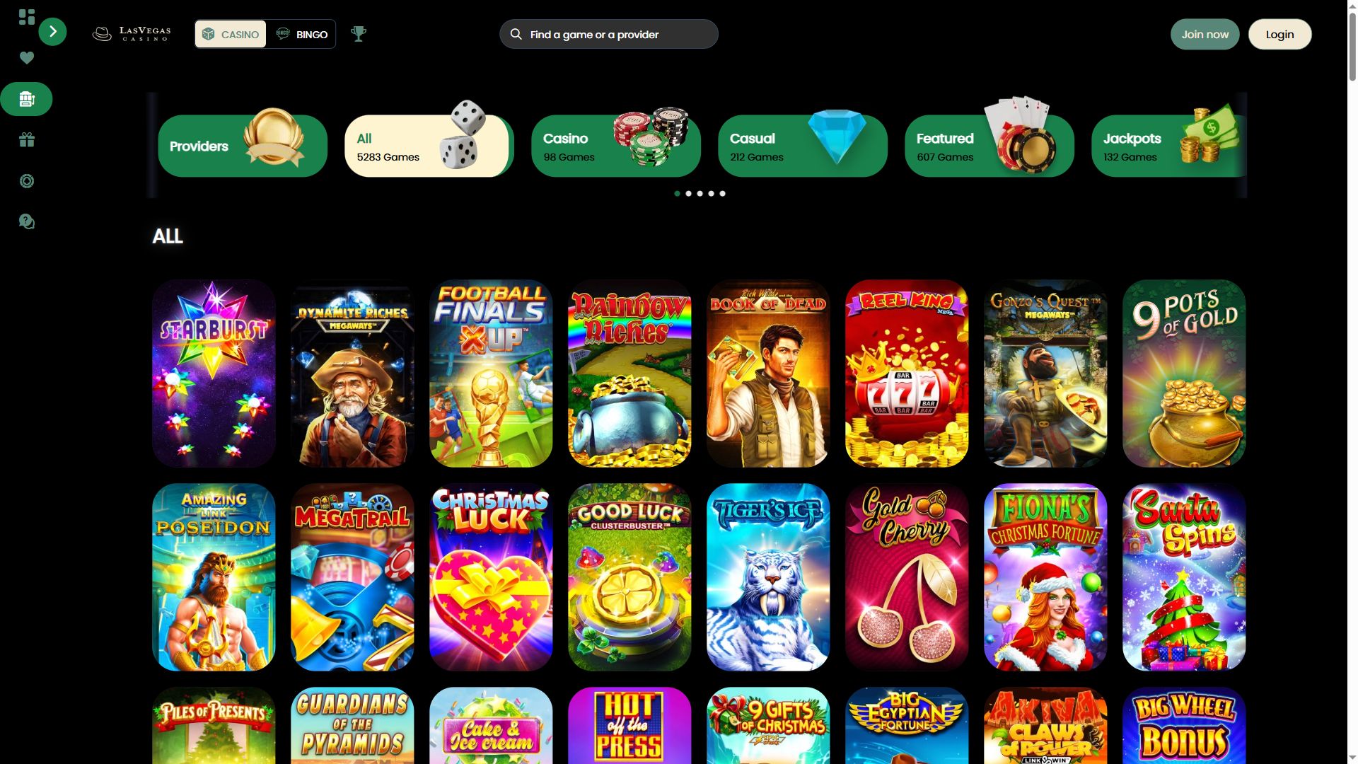 LasVegas Casino — Lobby (Desktop)