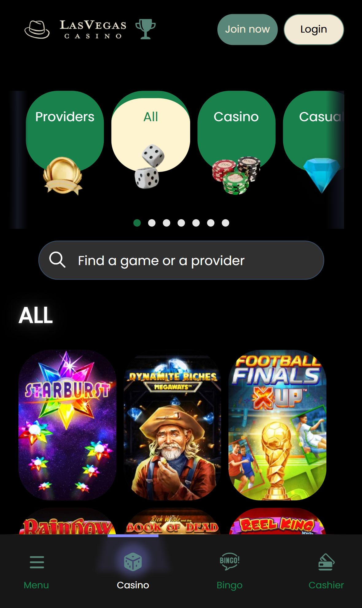 LasVegas Casino — Lobby (Mobile)