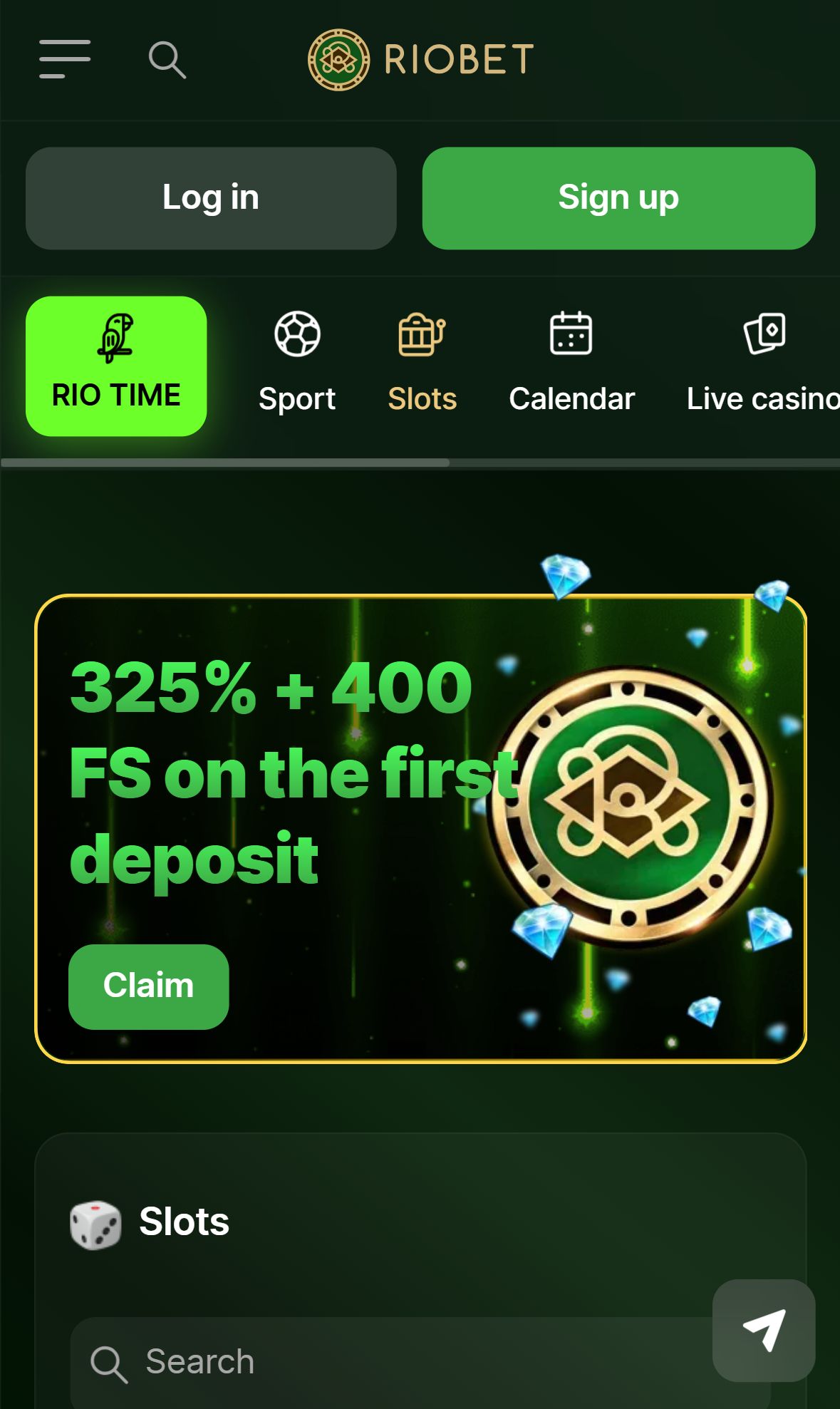 RioBet — Lobby (Mobile)
