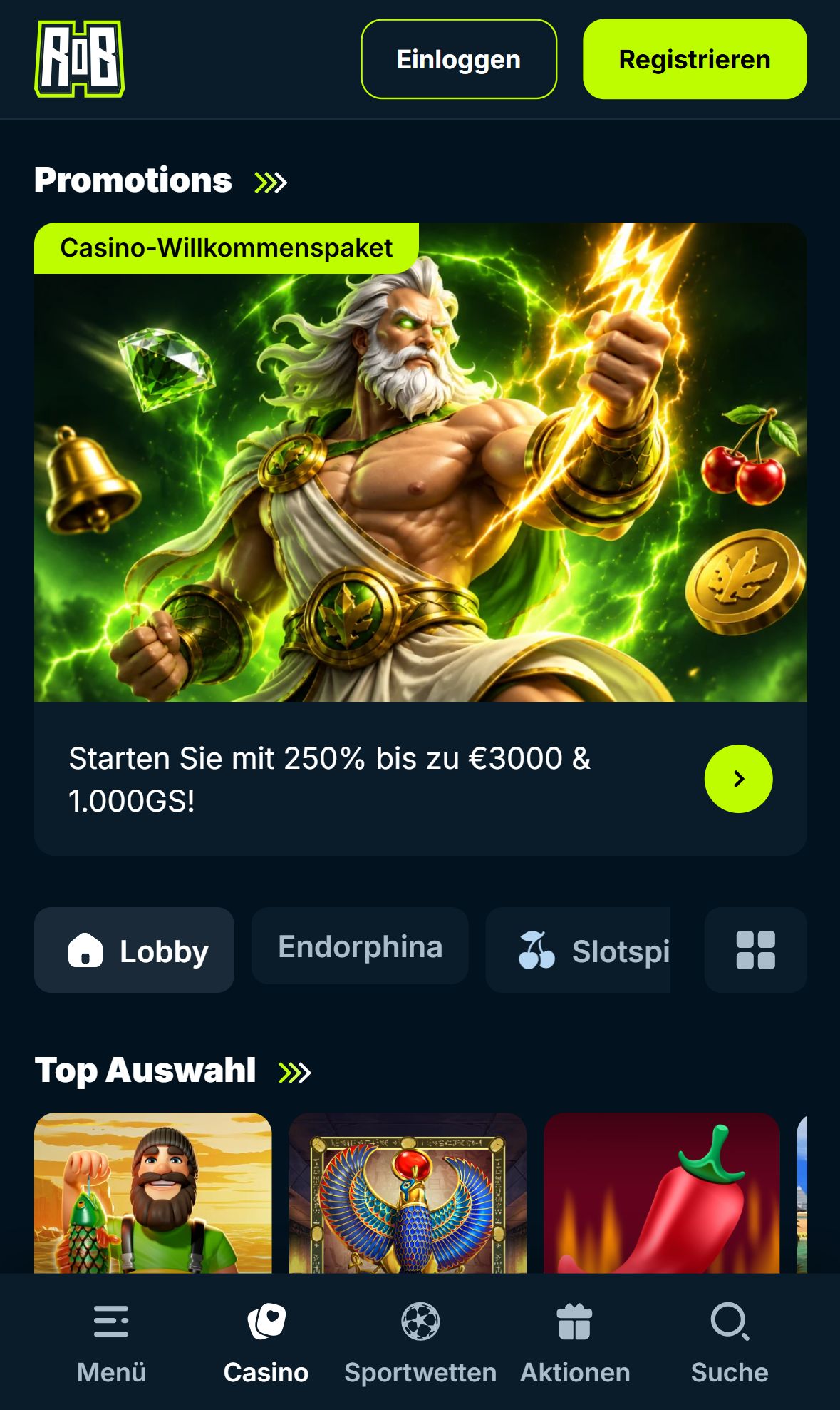 Rise of Bets — Lobby (Mobil)