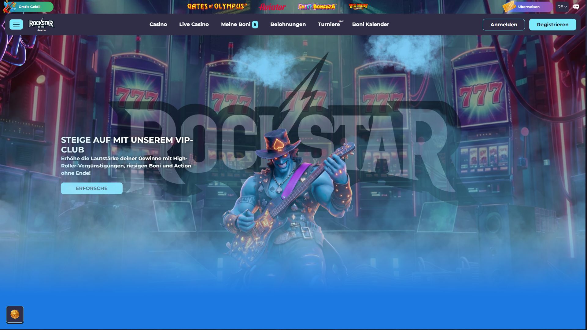 RockstarWin — Startseite (Desktop)