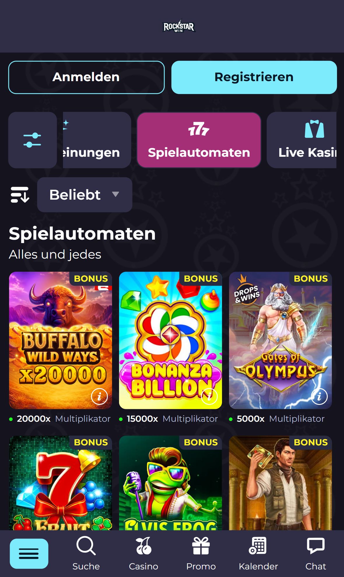 RockstarWin — Lobby (Mobil)