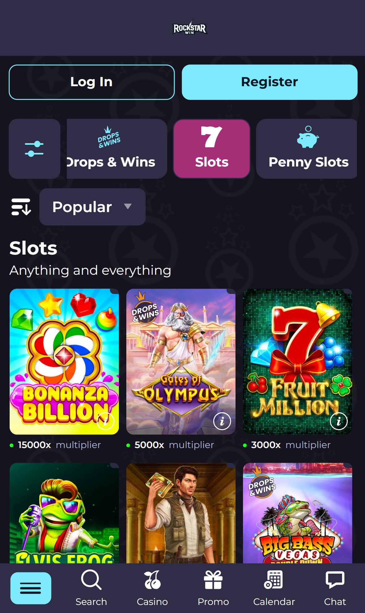 RockstarWin — Lobby (Mobile)