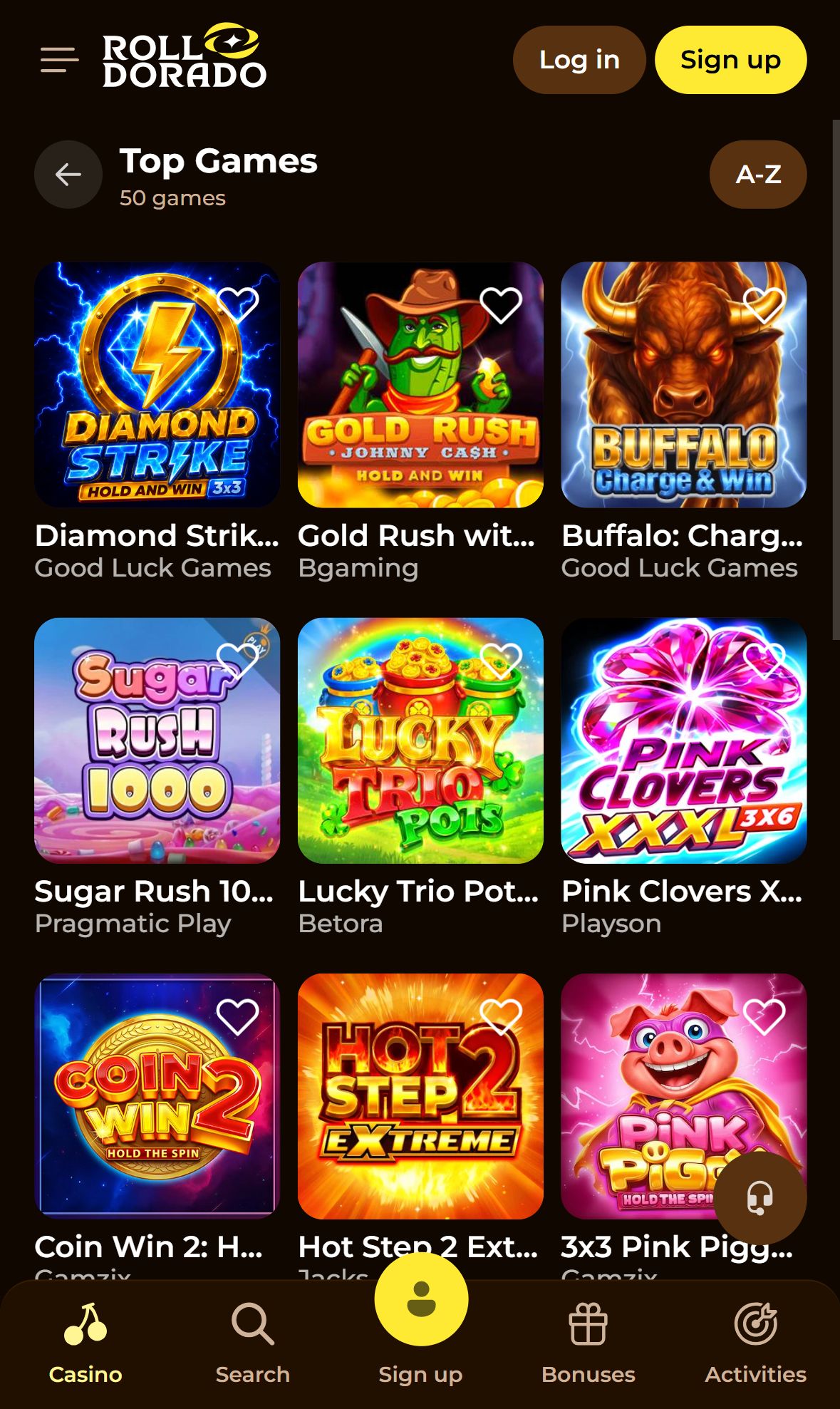 Rolldorado — Lobby (Mobile)
