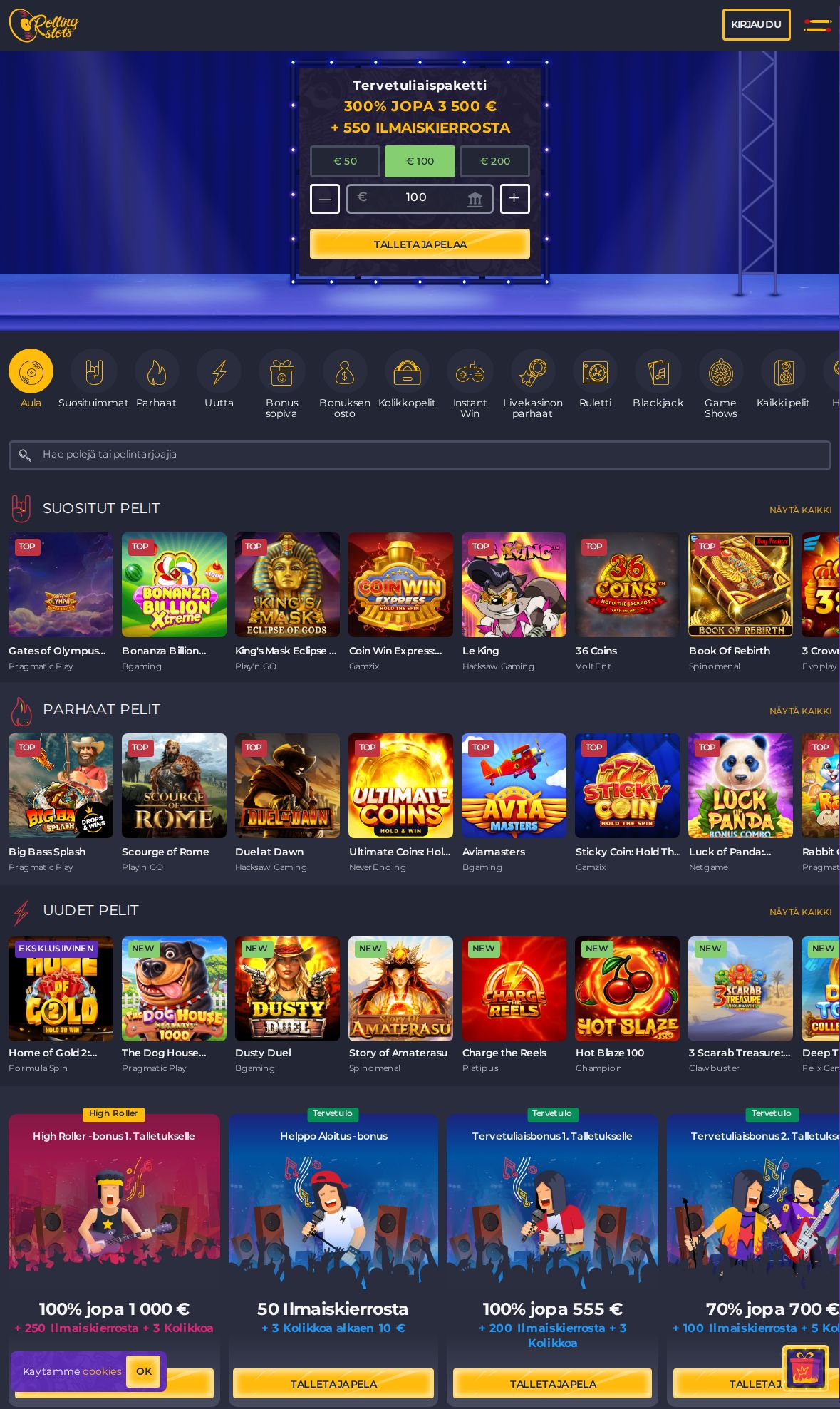 Rolling Slots — Lobby (Mobile)
