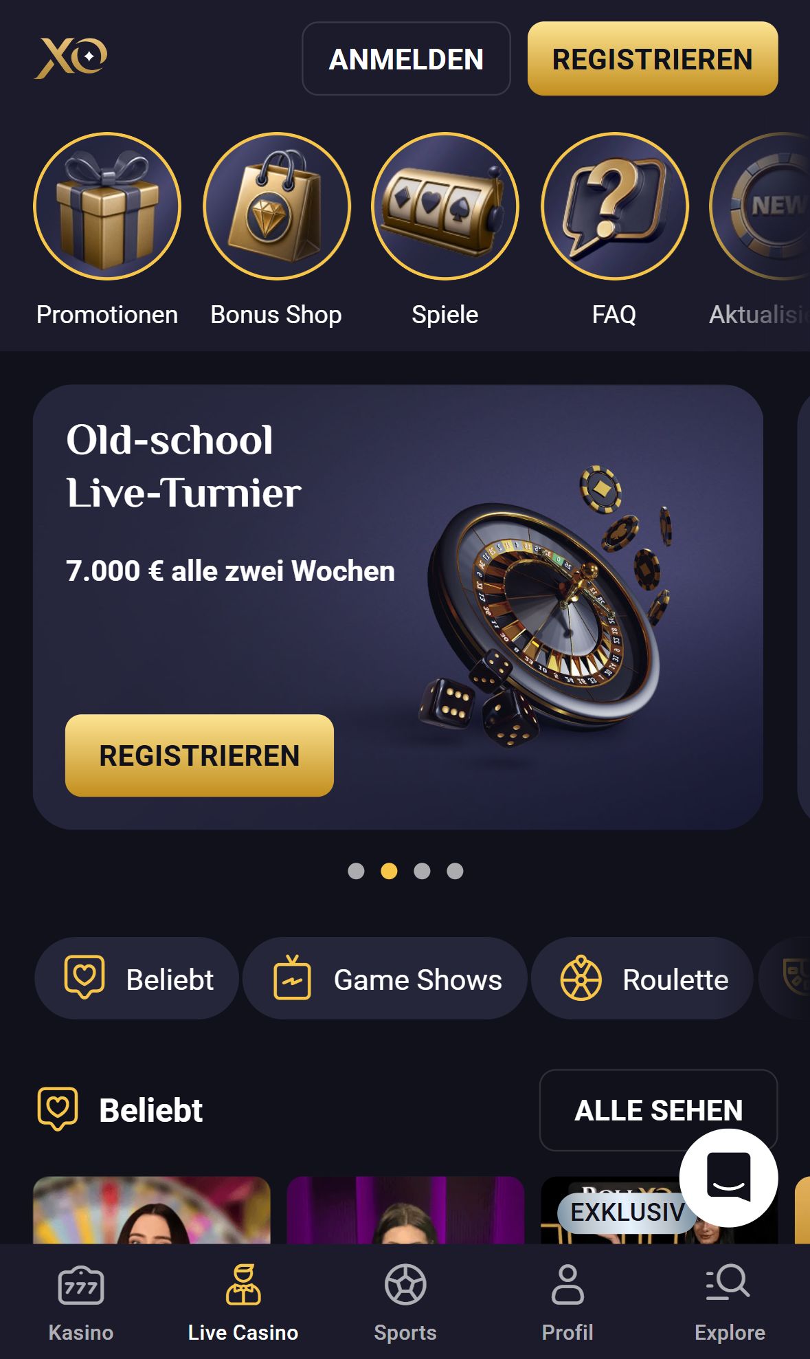 Rollxo — Startseite (Mobil)