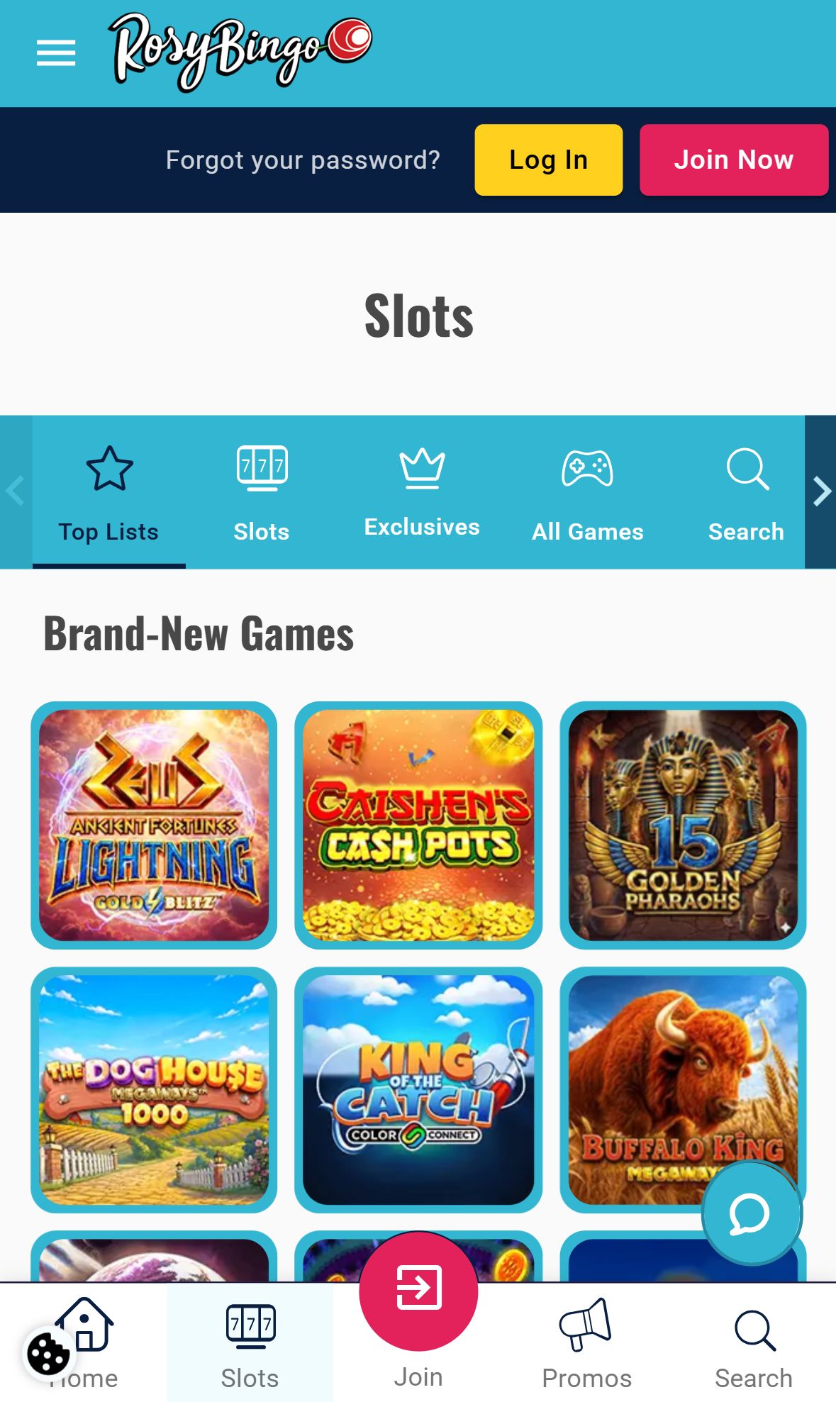 Rosybingo — Lobby (Mobile)