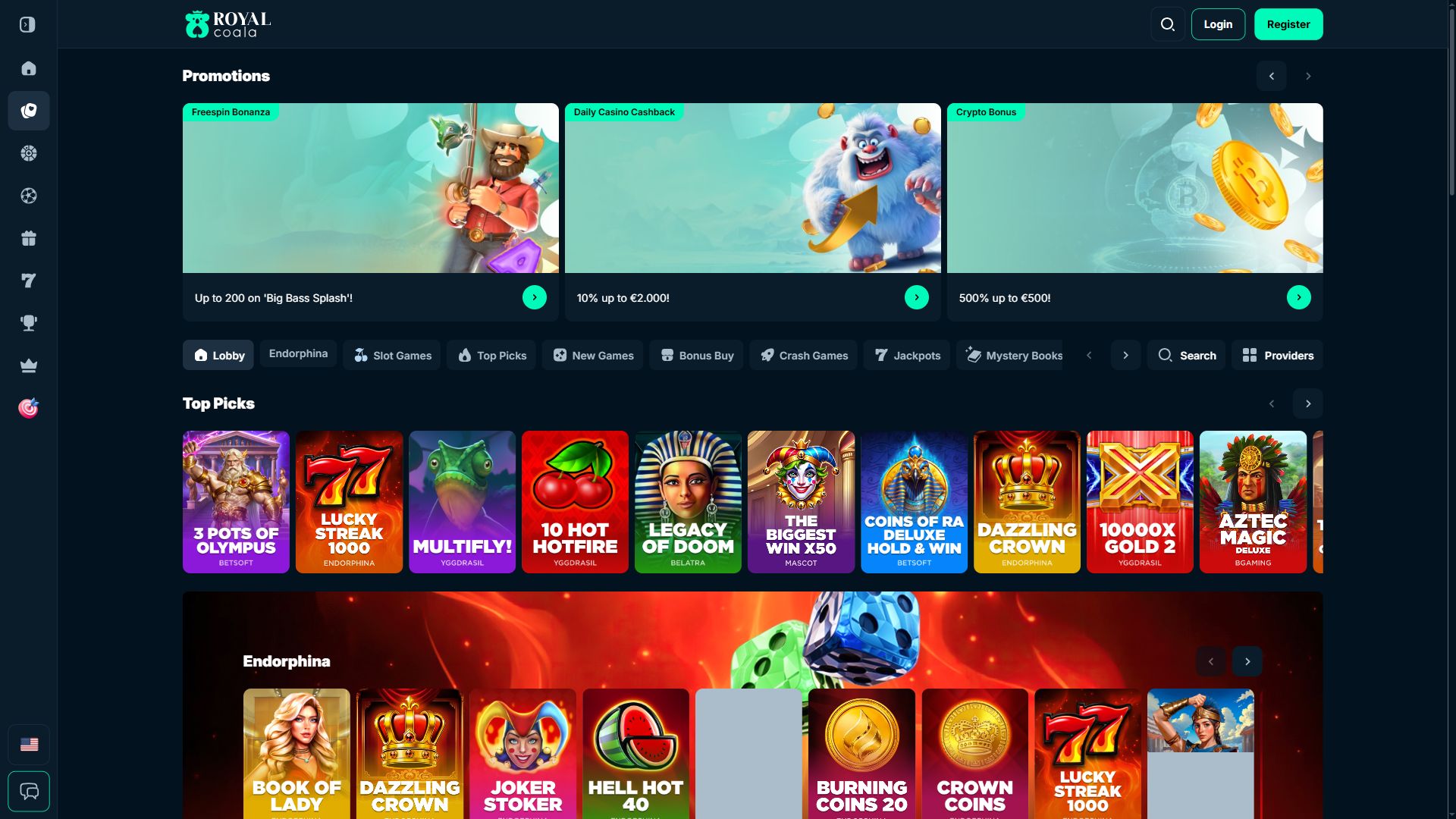 Royal Coala — Lobby (Desktop)