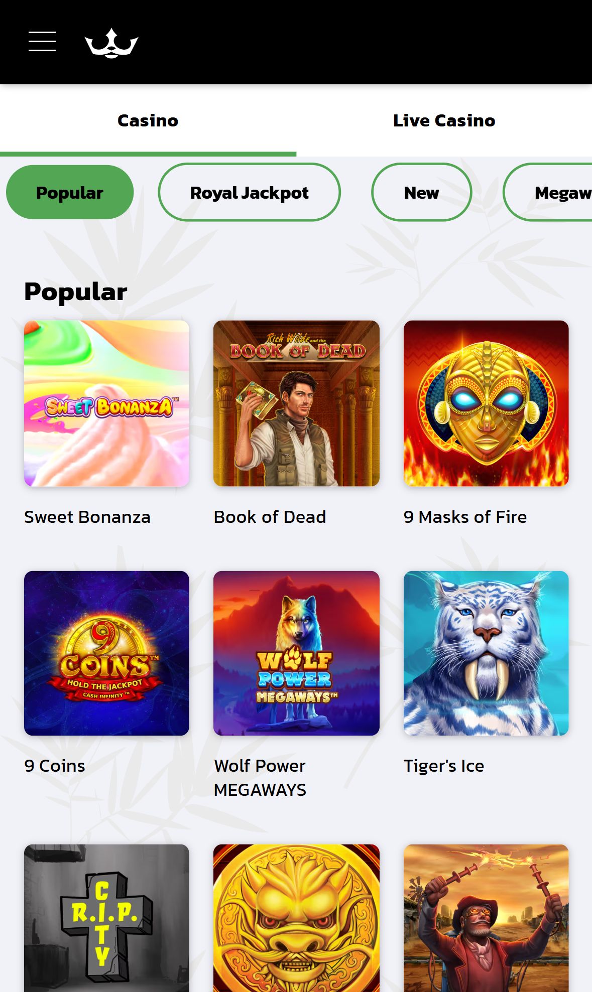 Royal Panda — Lobby (Mobile)