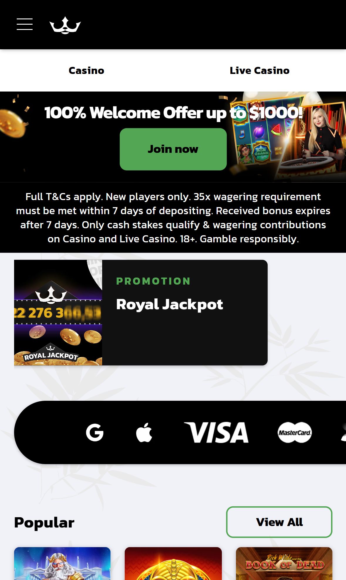 Royal Panda — Homepage (Mobile)