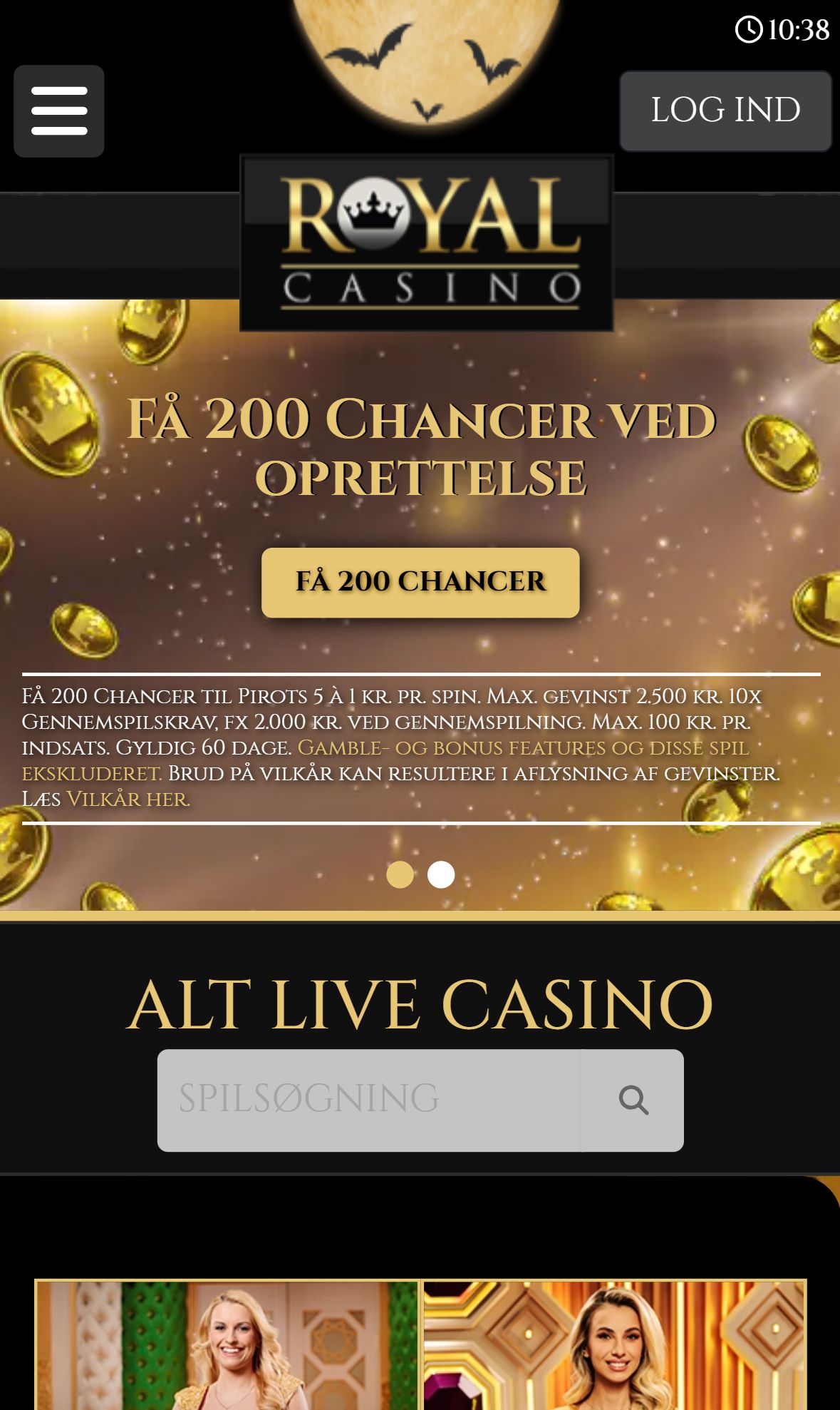 RoyalCasino — Lobby (Mobile)