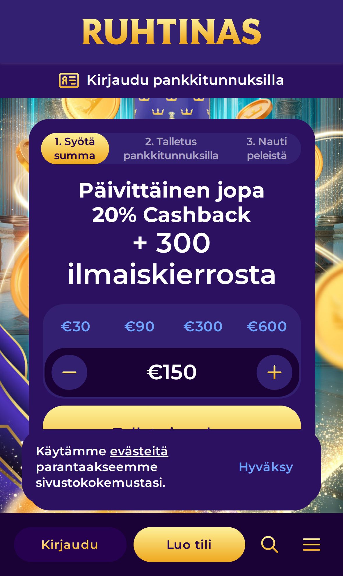 Ruhtinas — Homepage (Mobile)