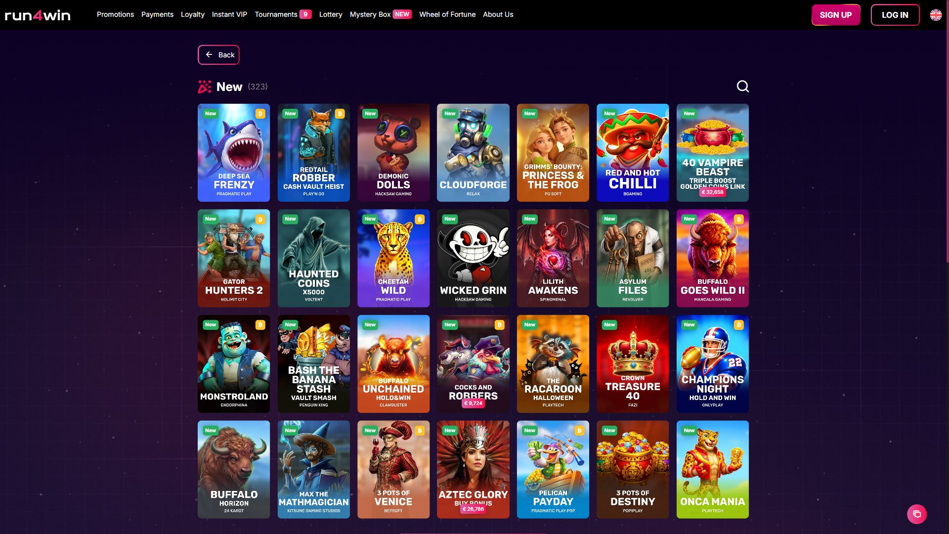 Run4Win — Lobby (Desktop)