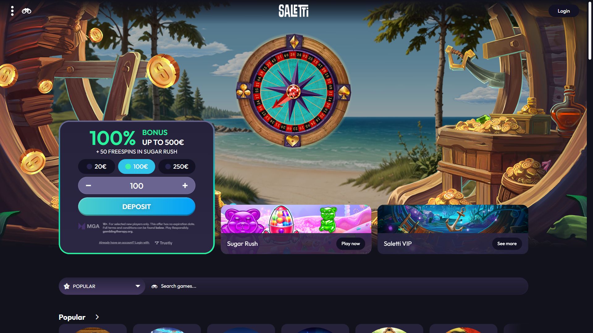 Saletti — Homepage (Desktop)