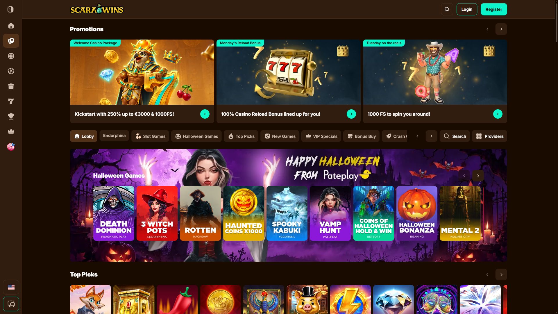 Scarawins — Lobby (Desktop)