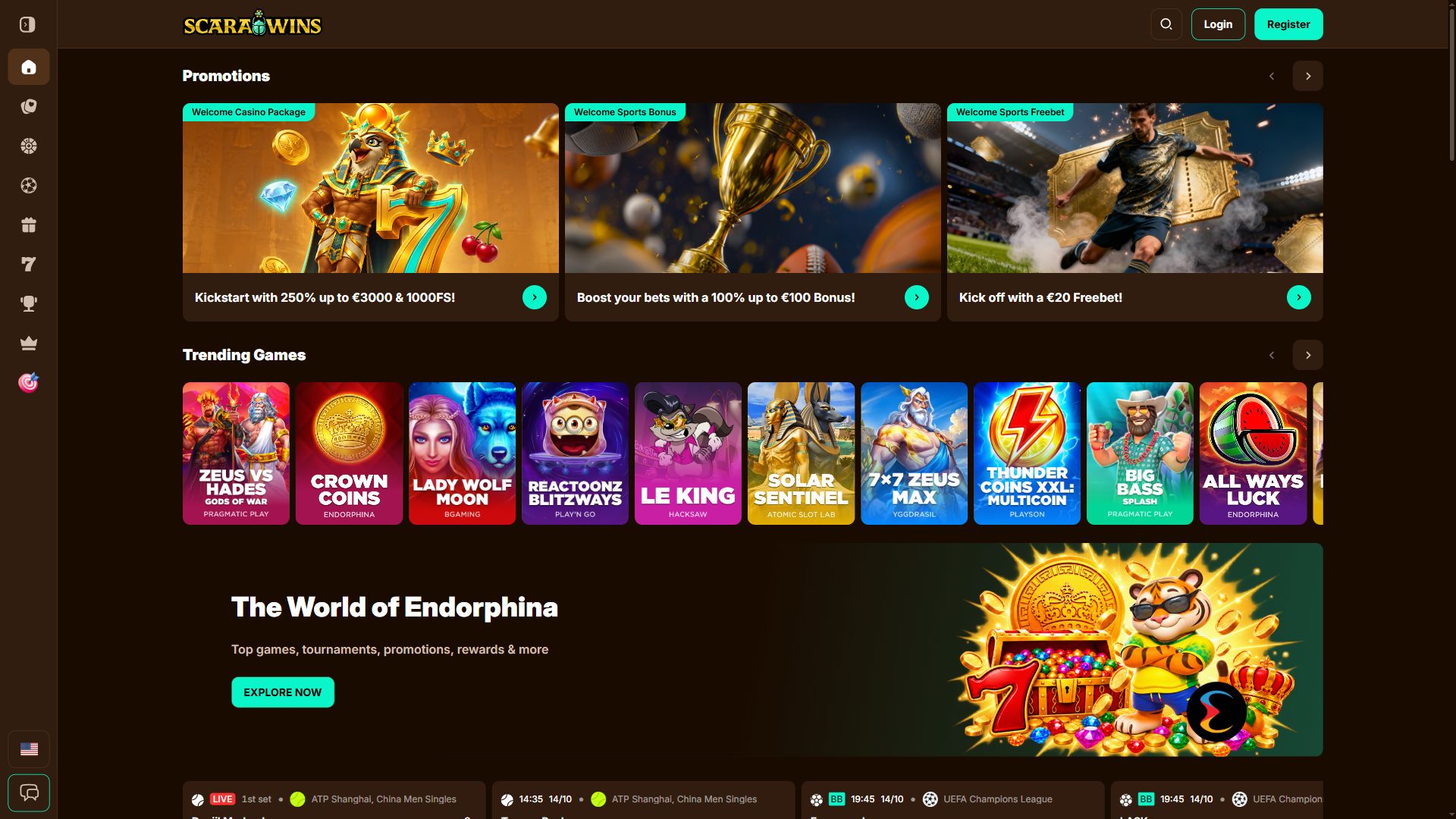 Scarawins — Homepage (Desktop)