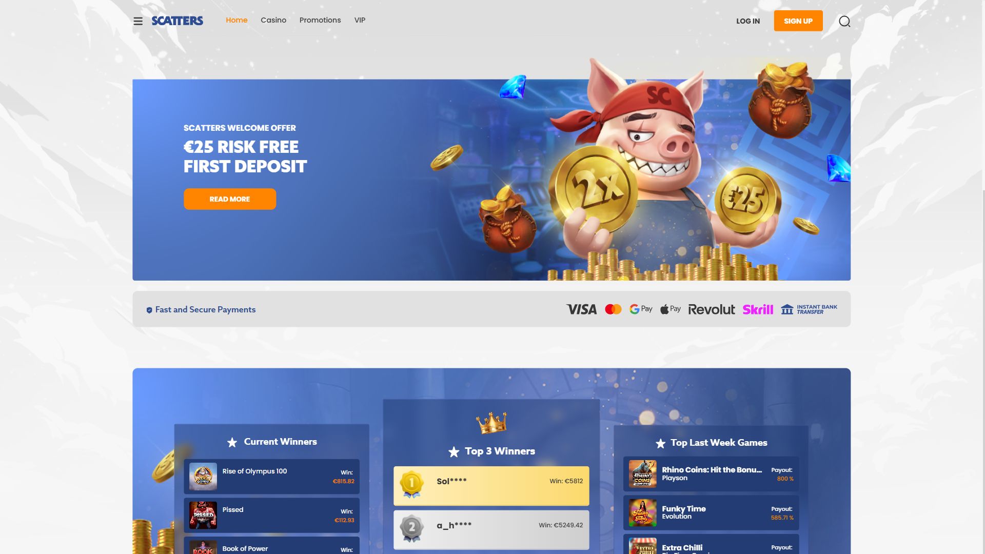 Scatters — Homepage (Desktop)