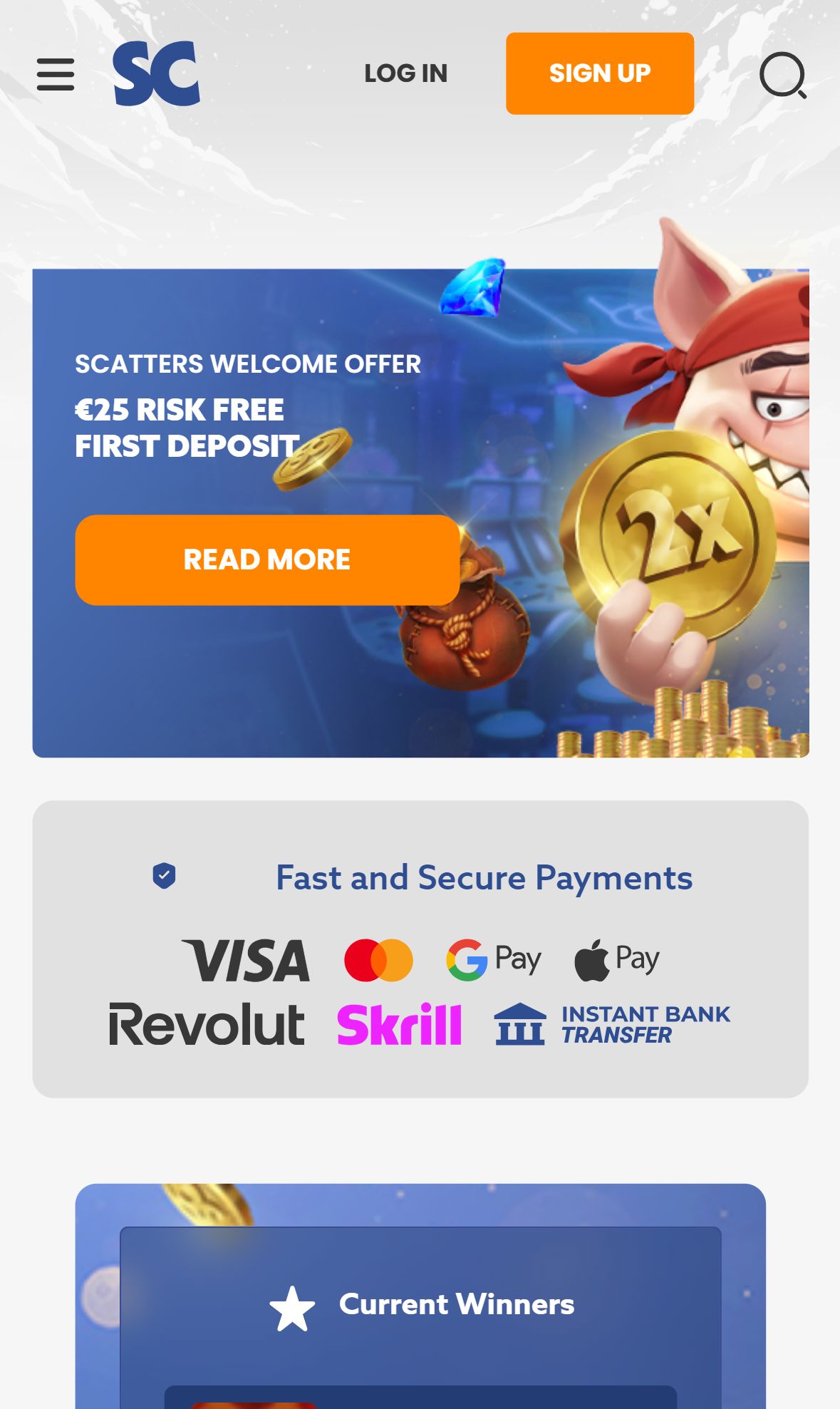 Scatters — Homepage (Mobile)