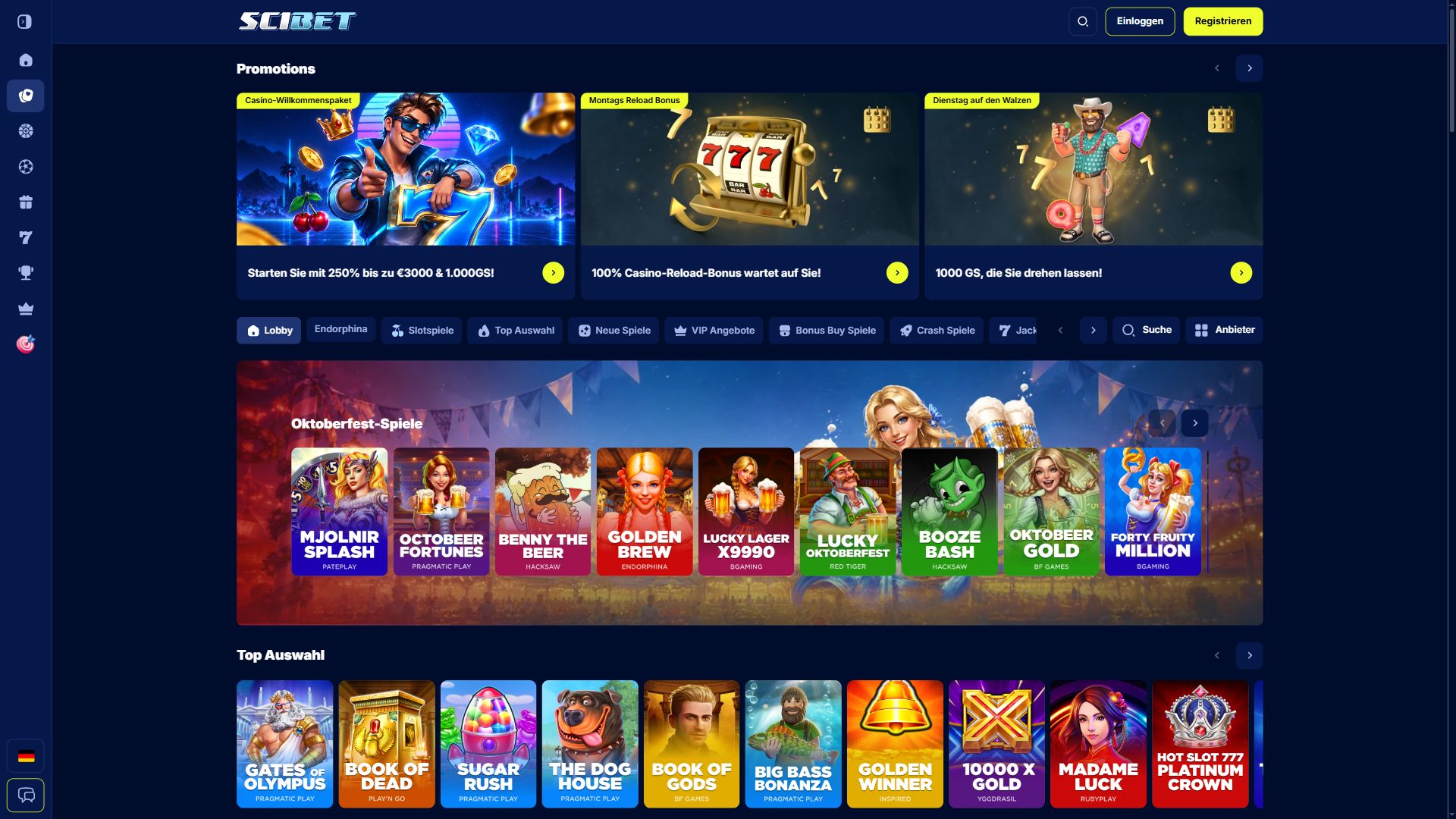 Scibet — Lobby (Desktop)