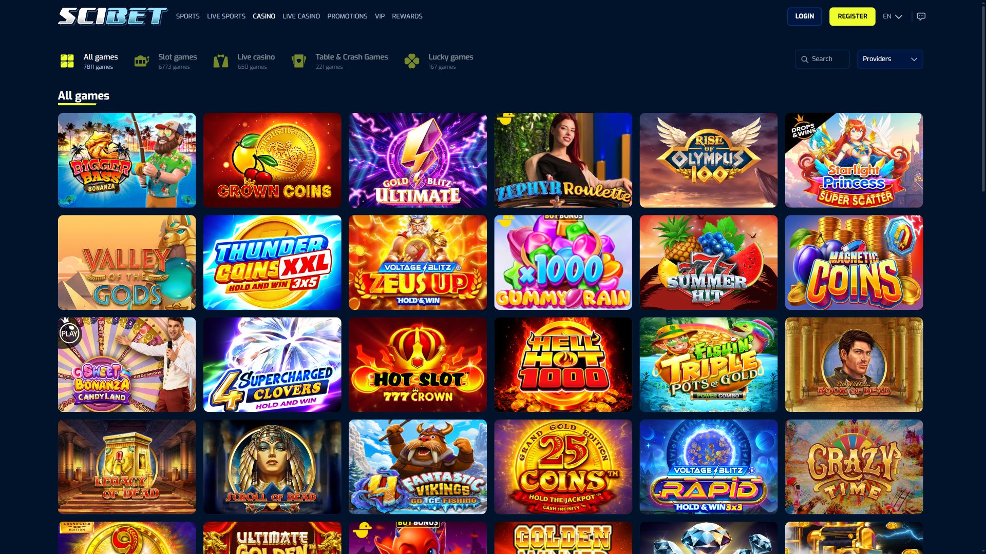 Scibet — Lobby (Desktop)