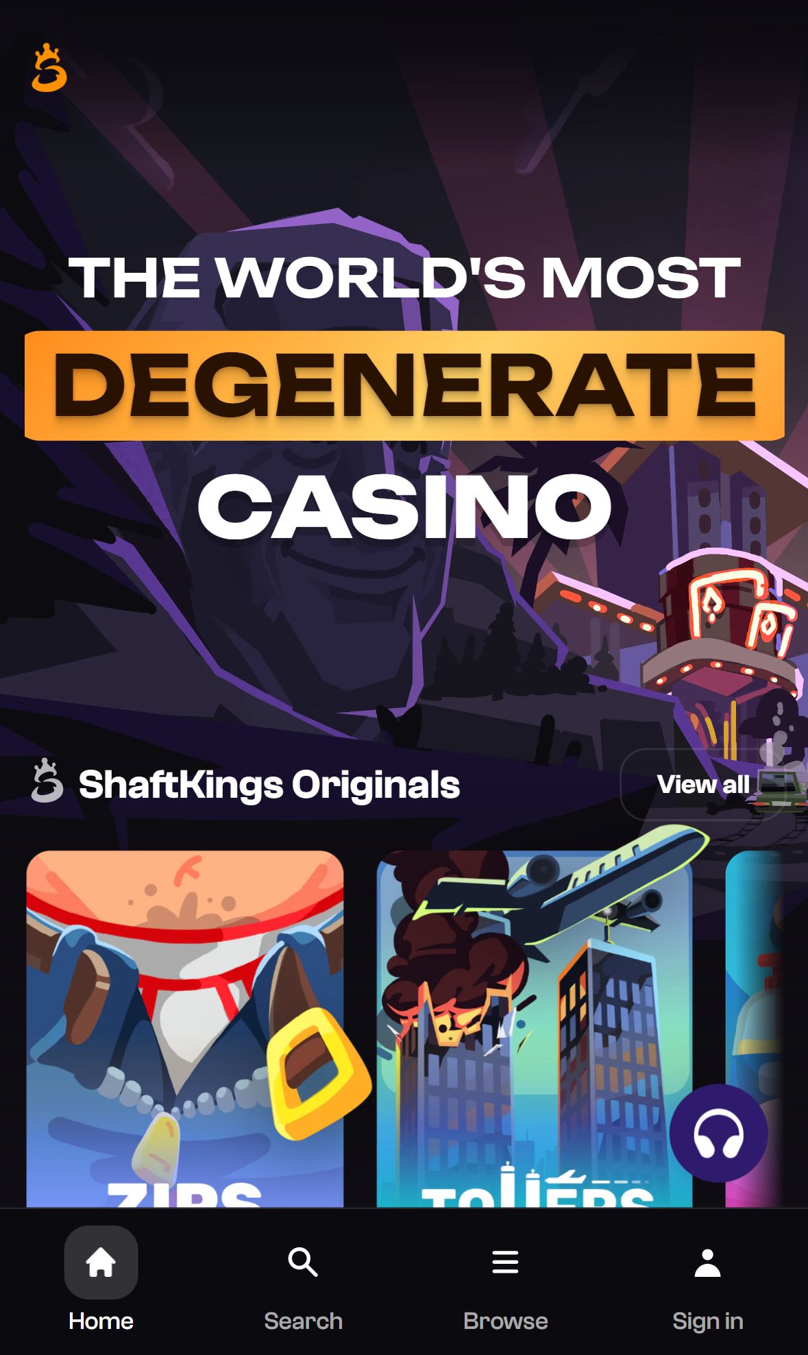 ShaftKings — Homepage (Mobile)
