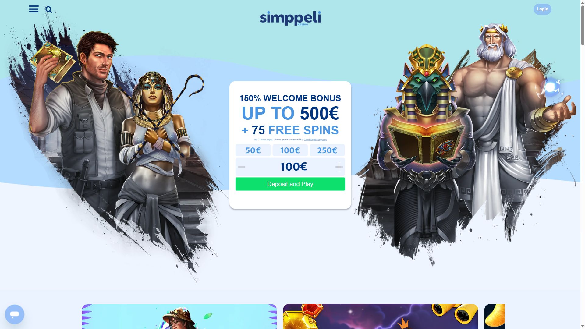 Simppeli — Homepage (Desktop)