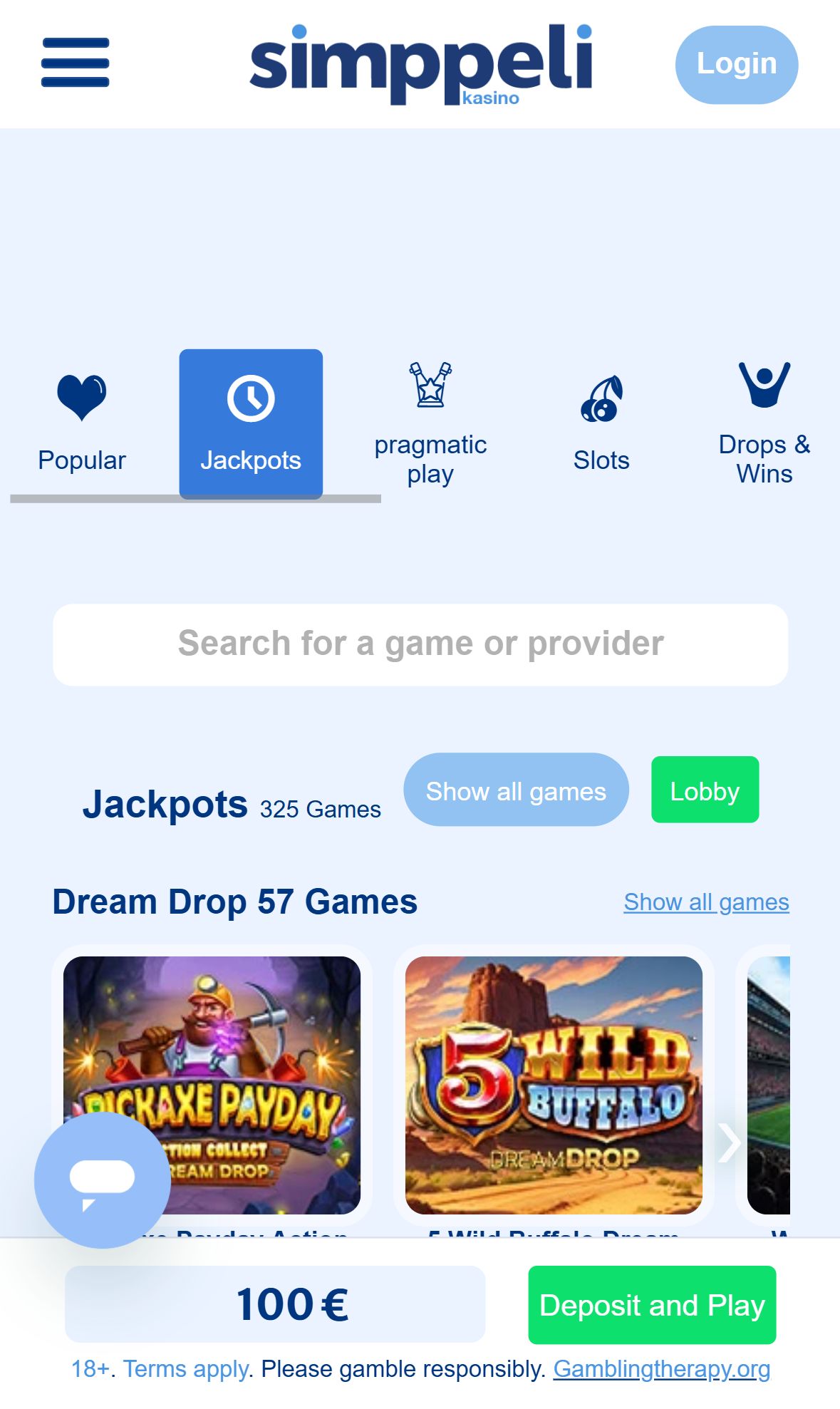 Simppeli — Lobby (Mobile)