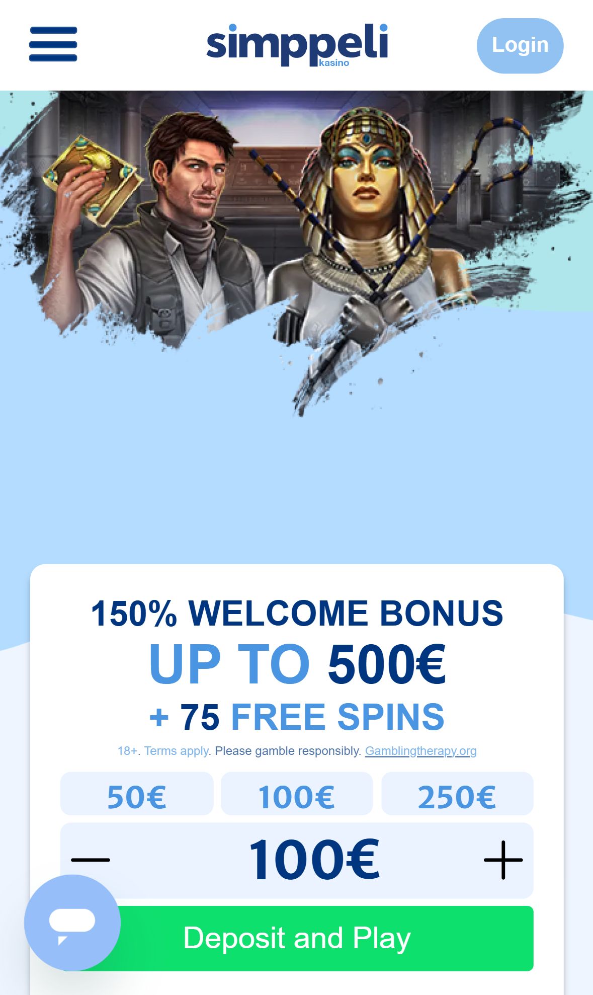 Simppeli — Homepage (Mobile)