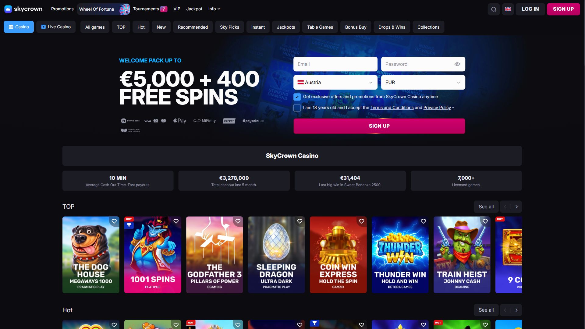Skycrown — Homepage (Desktop)