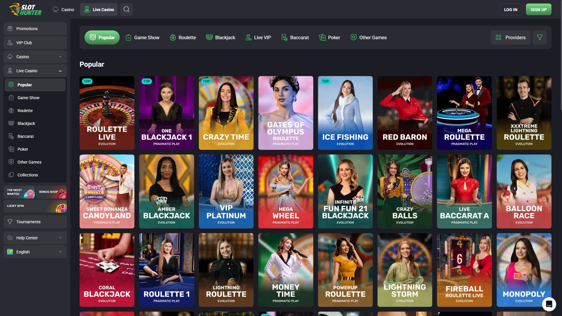 Slothunter — Lobby (Desktop)