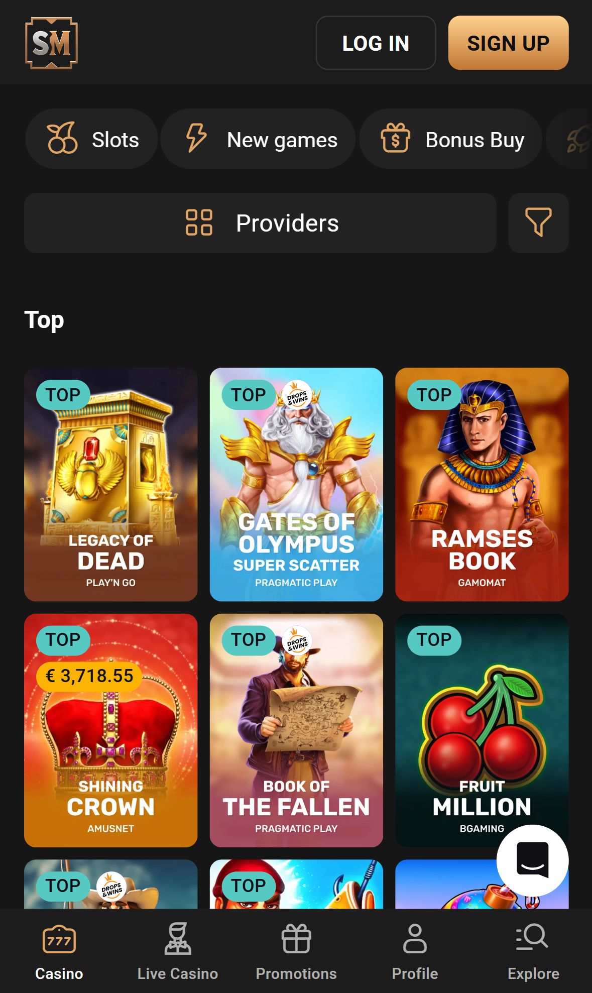 Slot Mafia — Lobby (Mobile)