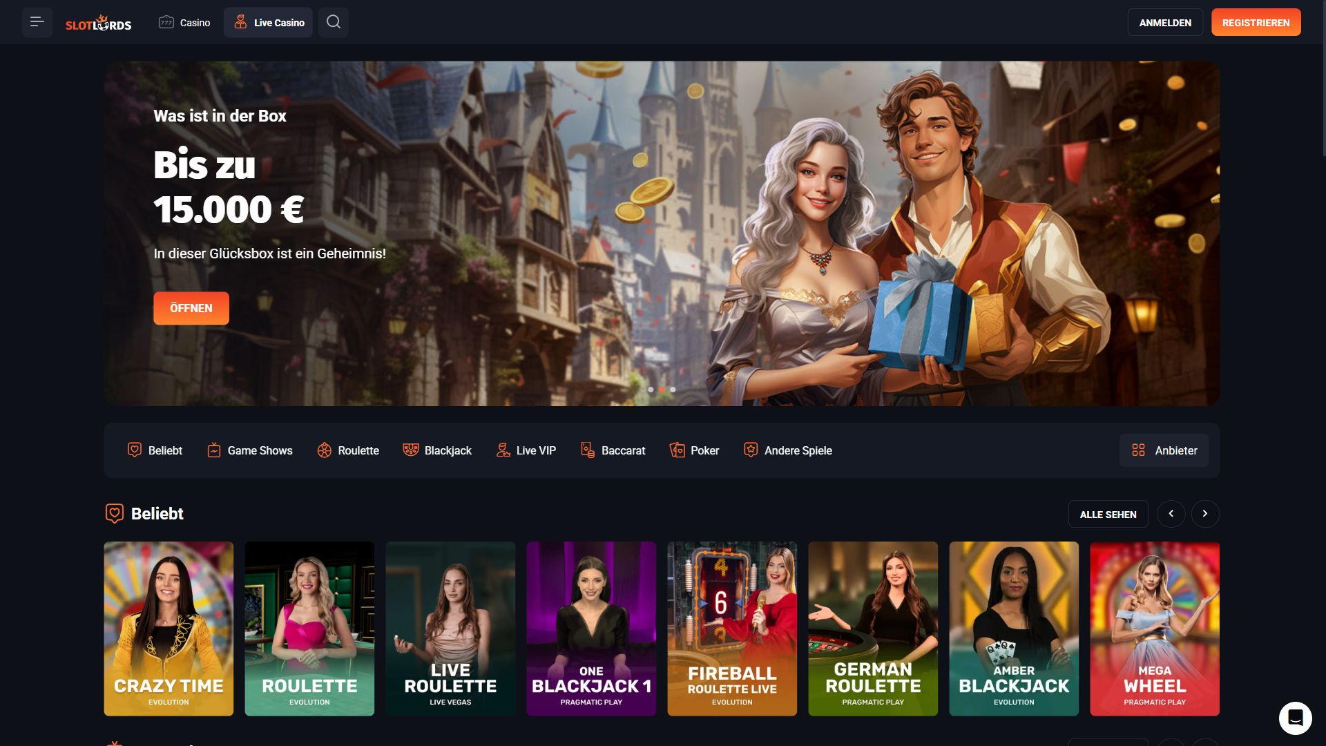 Slotlords — Lobby (Desktop)